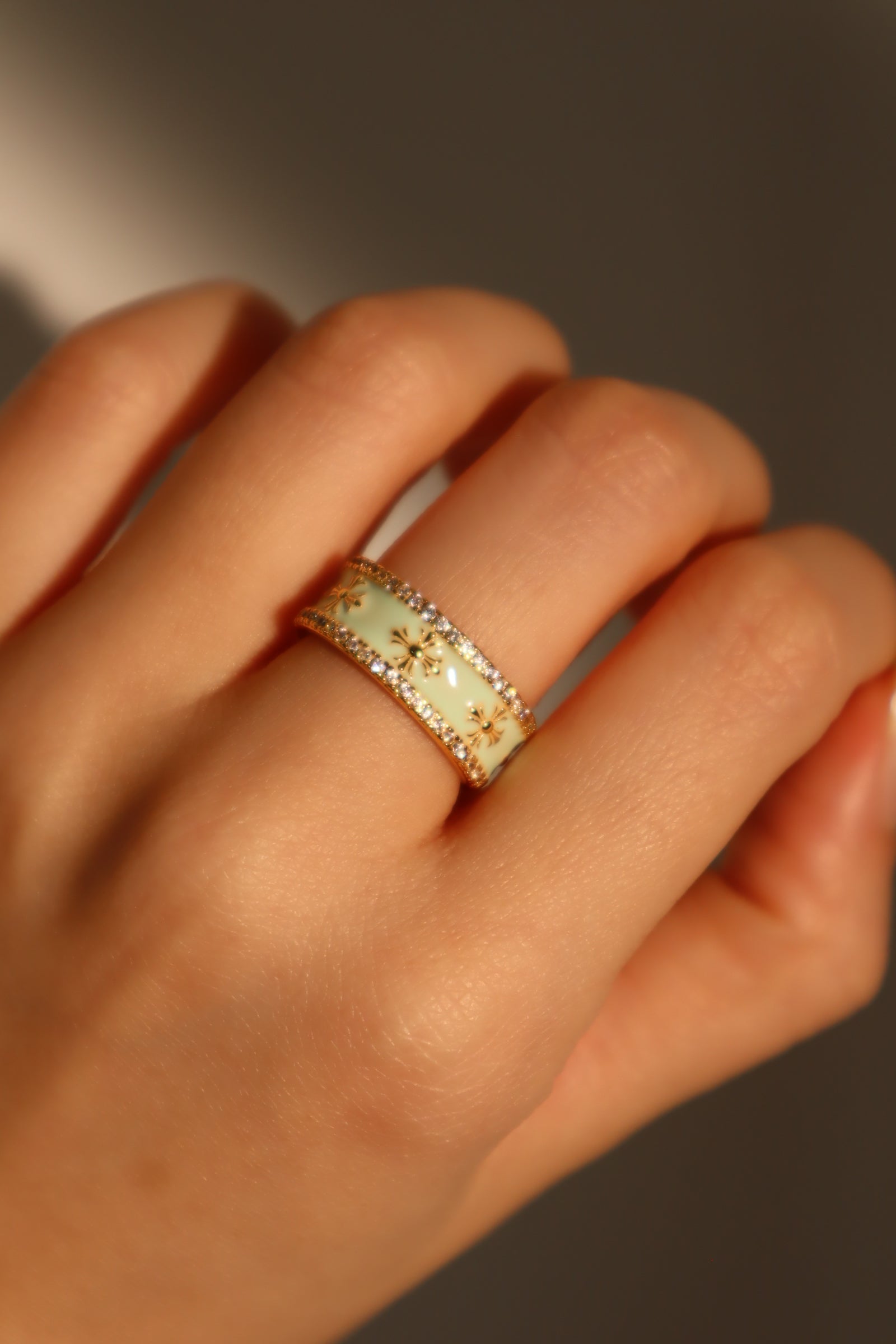 20K Real Gold Plated Cross Crown Ring
