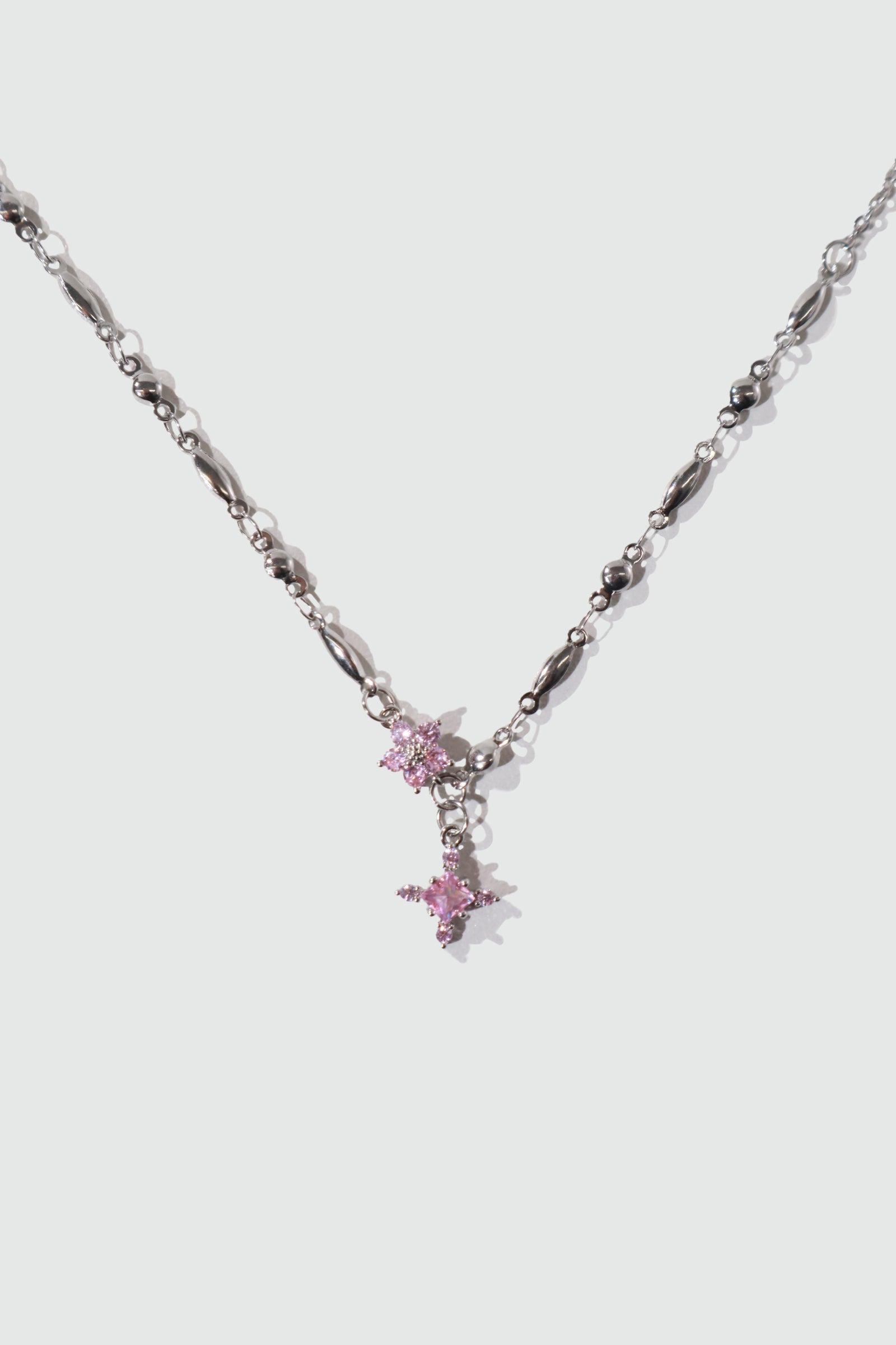 Palladium White Gold Plated Tourmaline Starlight Cross Necklace