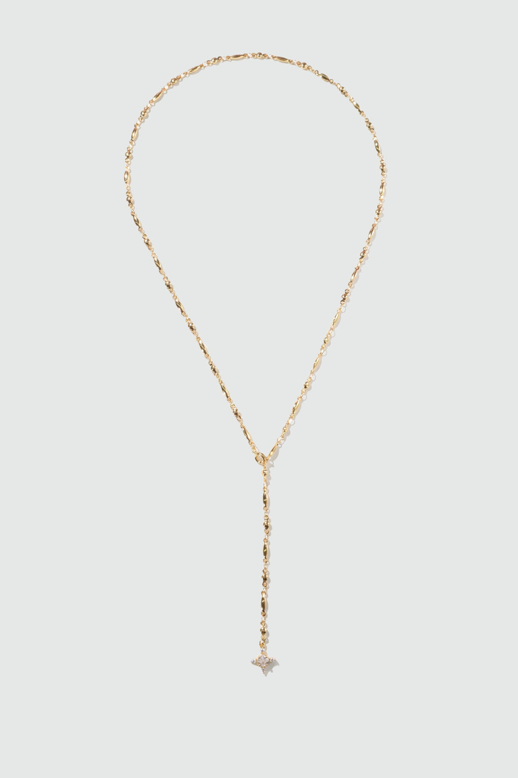 18K Real Gold Plated Starlight Cross Lariat Necklace