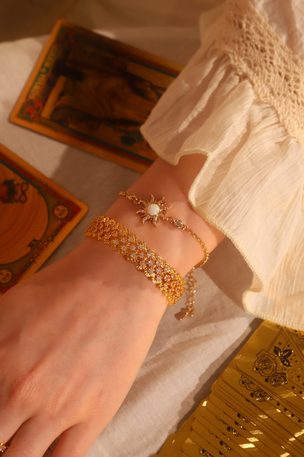 24K Real Gold Plated Diamonds Gypsophila Bracelet