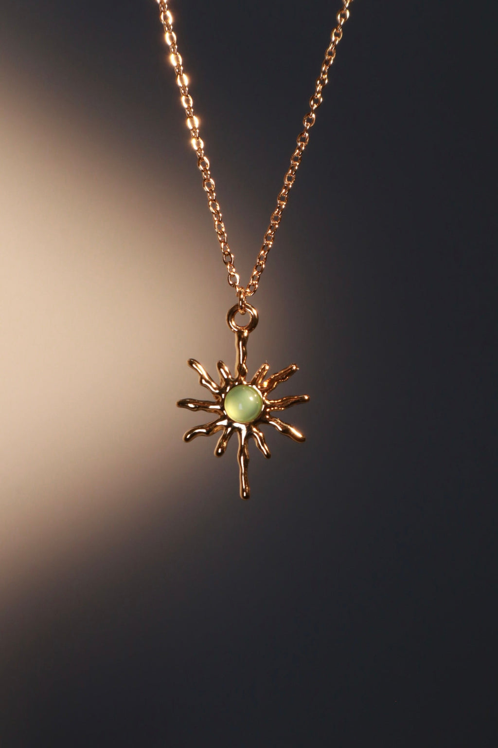 18K Real Gold Plated Pole Star Wave Layer Necklace