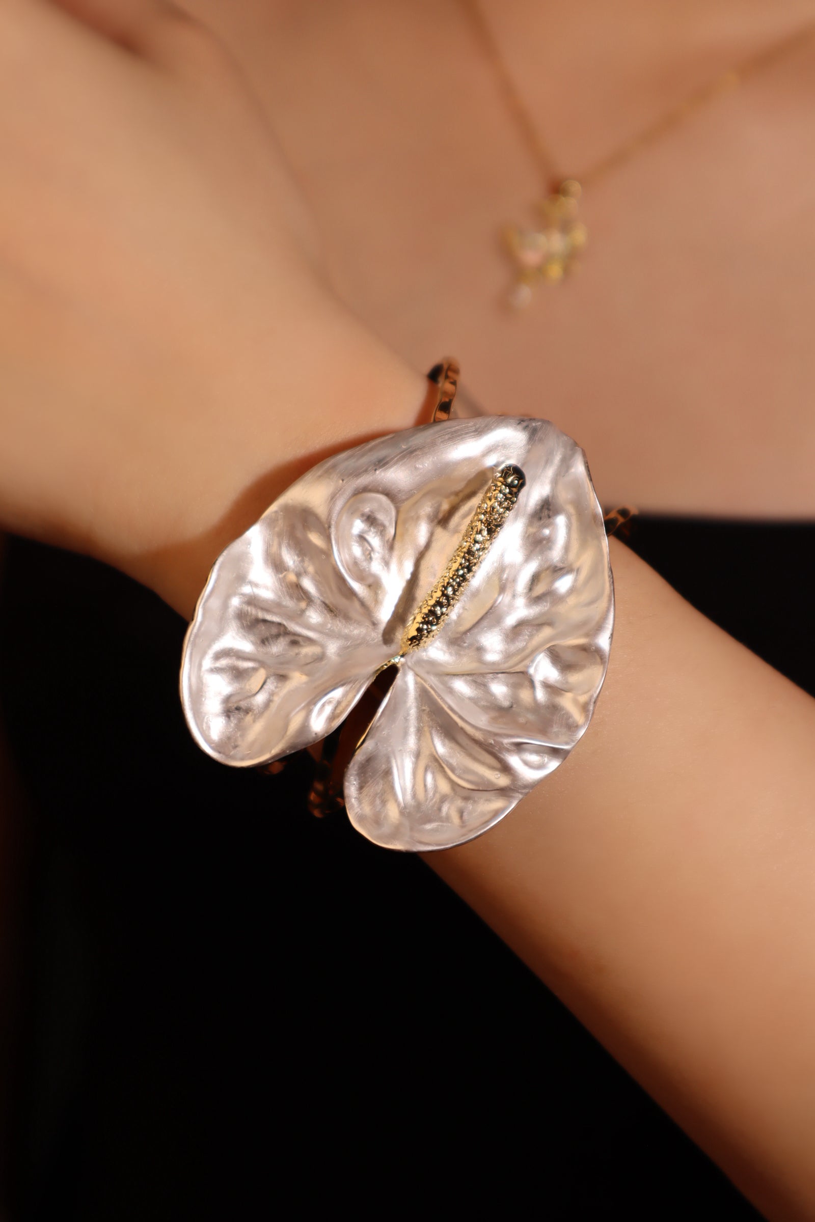 Enamel Tulip Bangle Bracelet