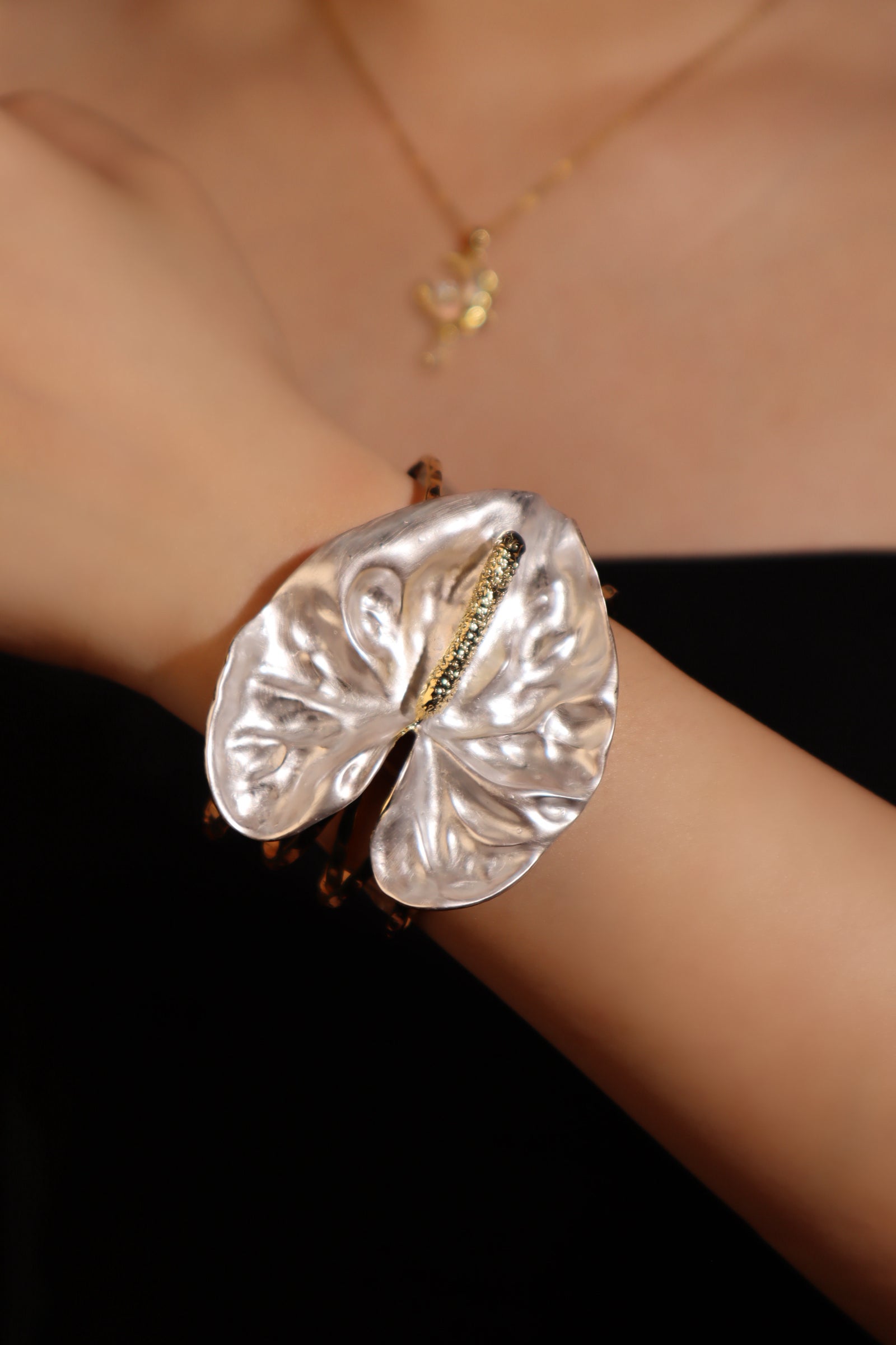 Enamel Tulip Bangle Bracelet