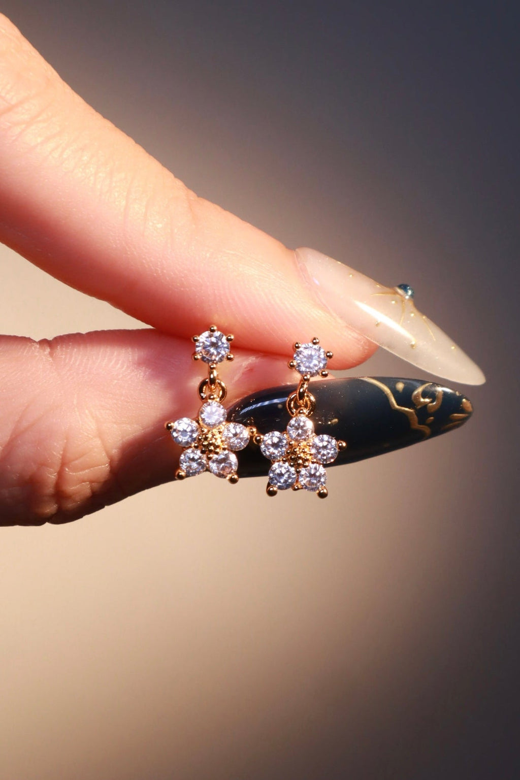 18K Real Gold Plated Diamond Starlight Bloom Earrings