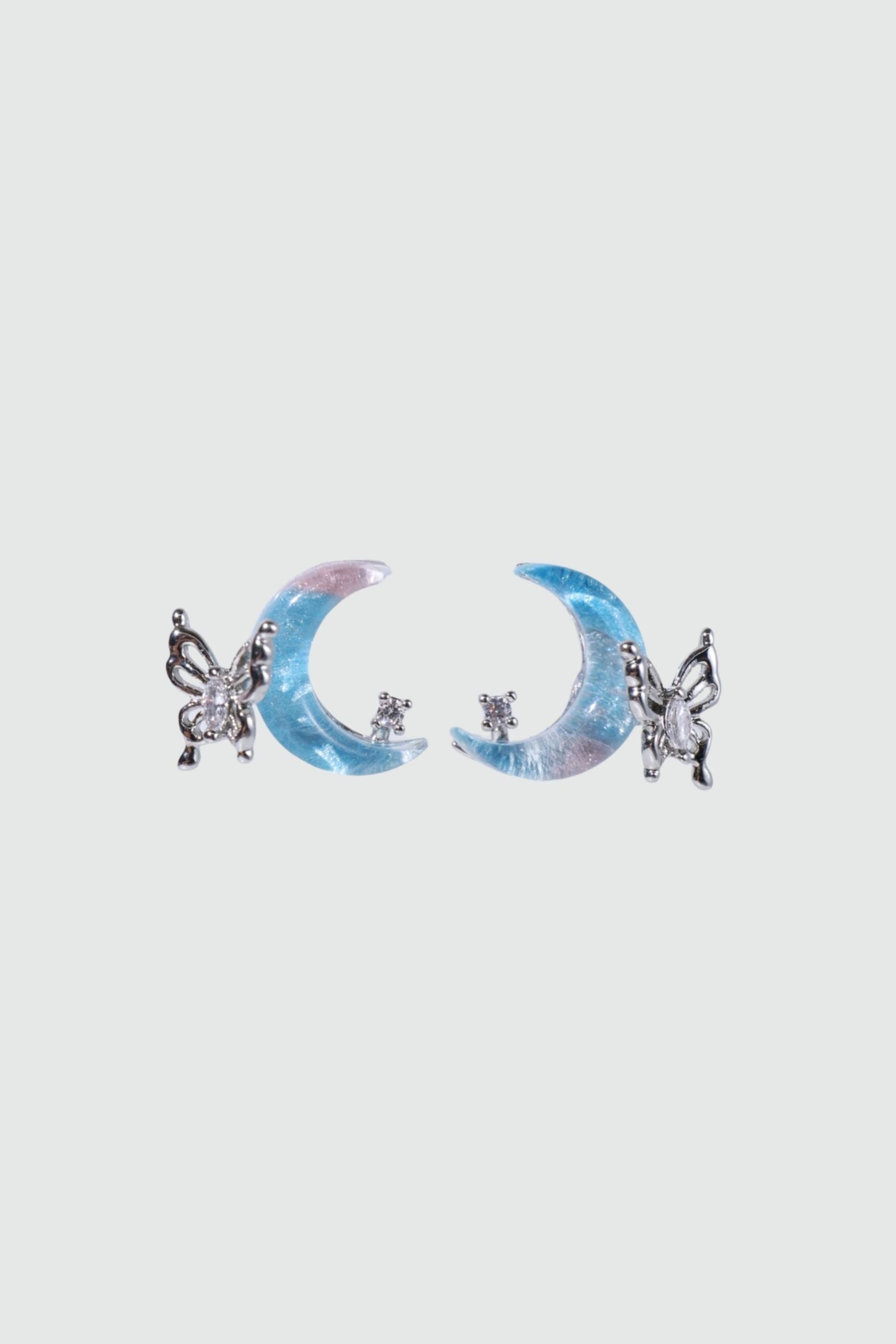 Moonstone Moon Butterfly Earrings
