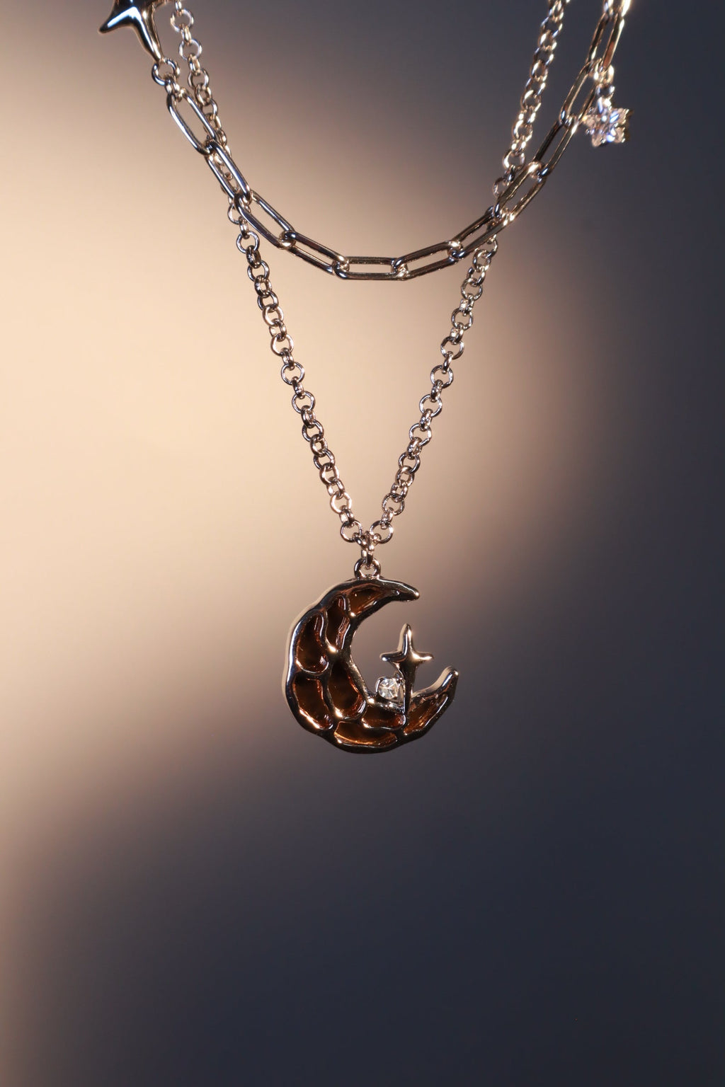 Brown Starlight Moon Necklace