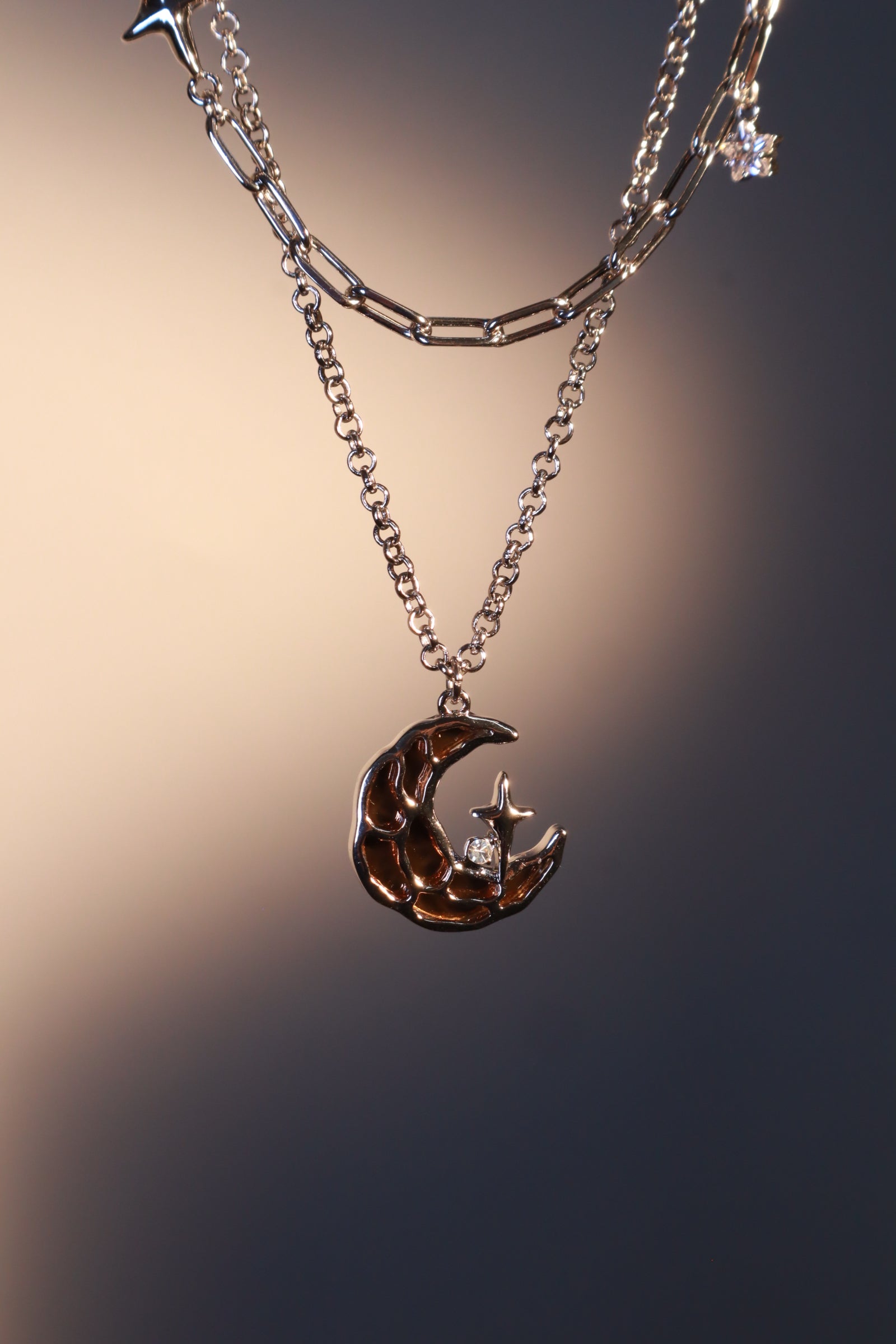 Brown Starlight Moon Necklace