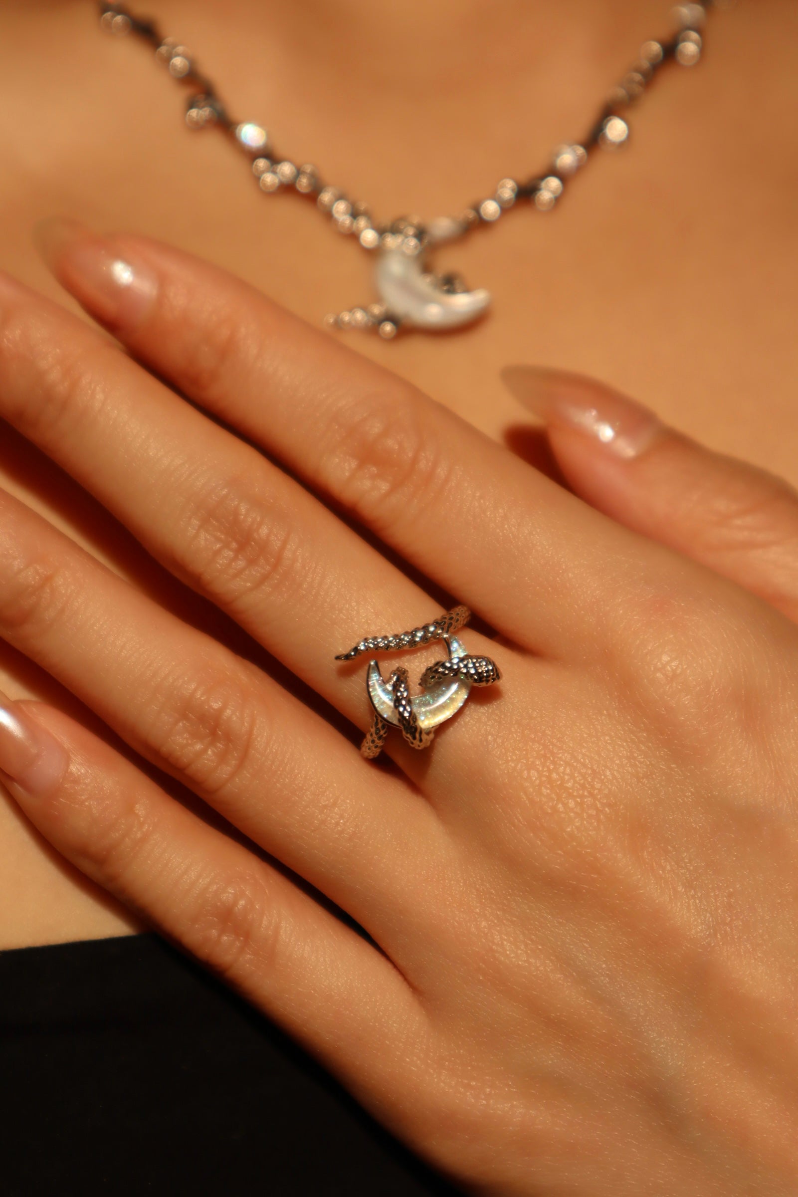 Moon Snake Ring