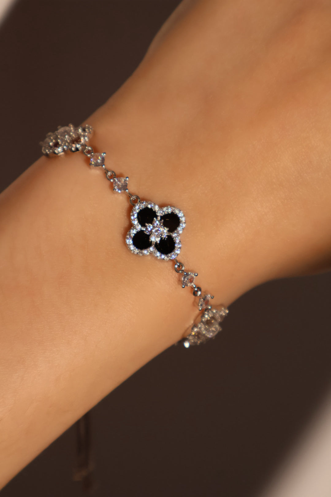 Black Lucky Leaf Bracelet