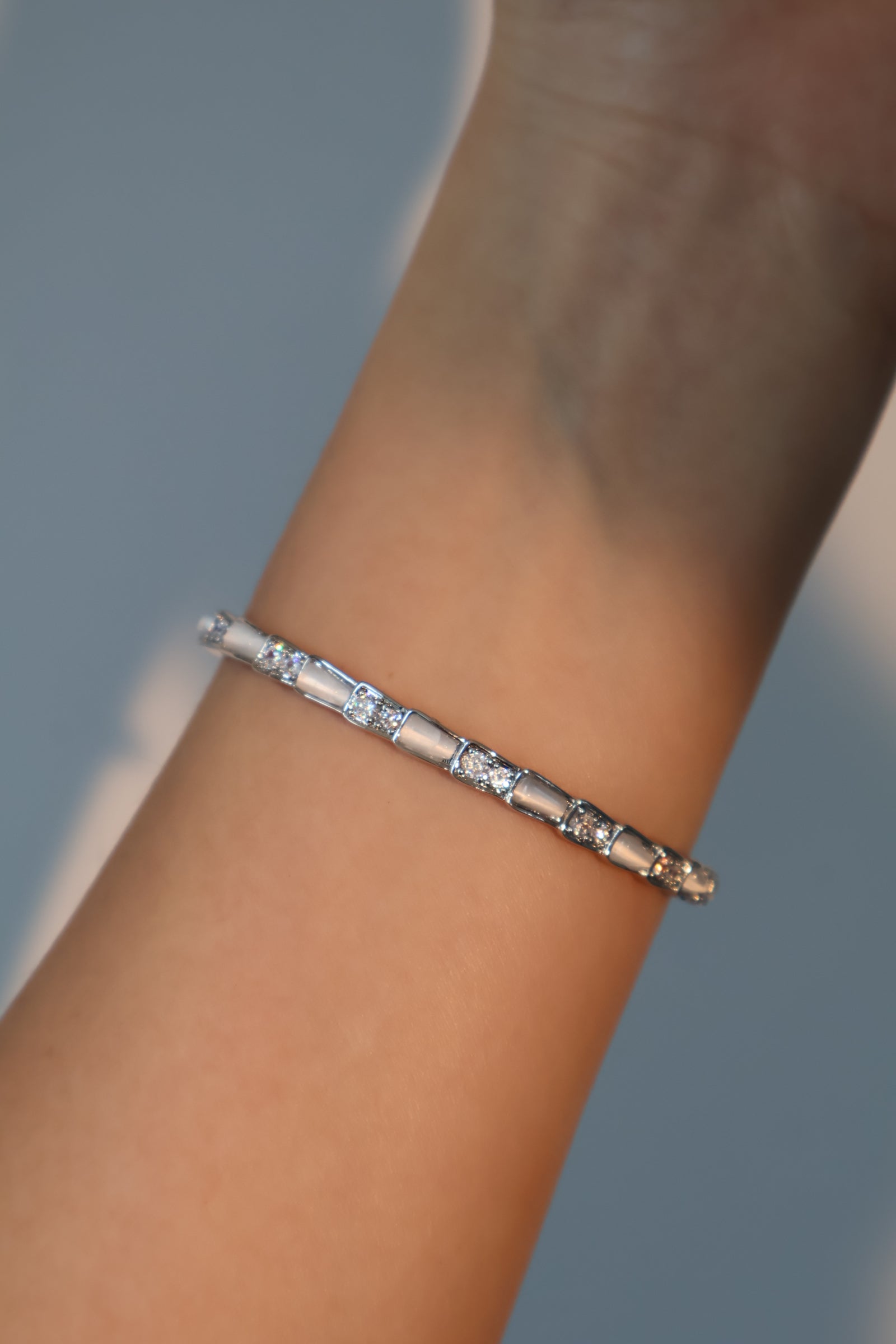 White Opal Diamond Bracelet