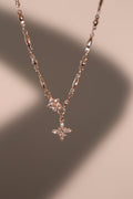 18K Rose Gold Plated Diamond Starlight Cross Necklace