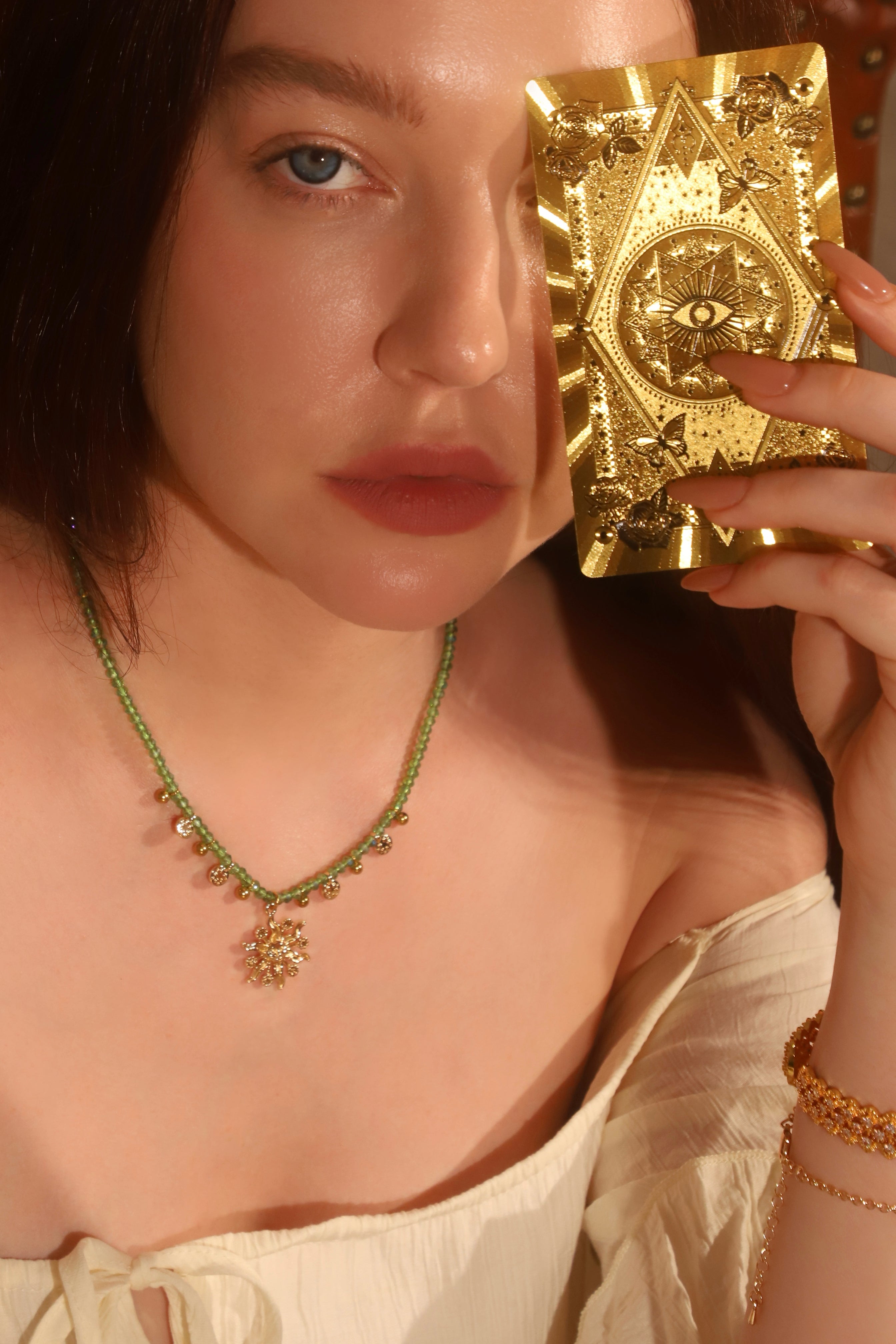 14K Real Gold Plated Sun Garden Necklace