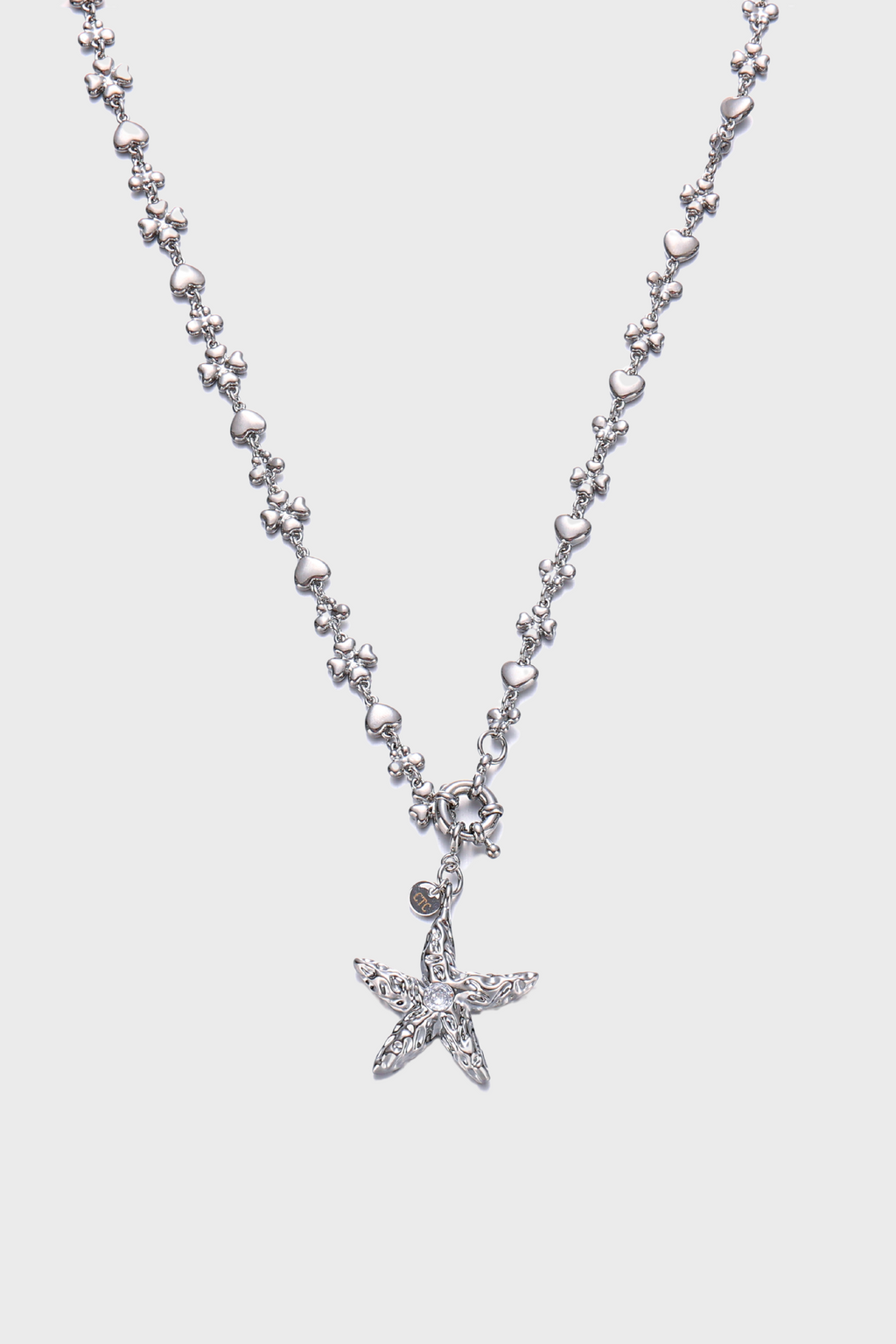 Palladium White Gold Plated Diamond Starfish Necklace