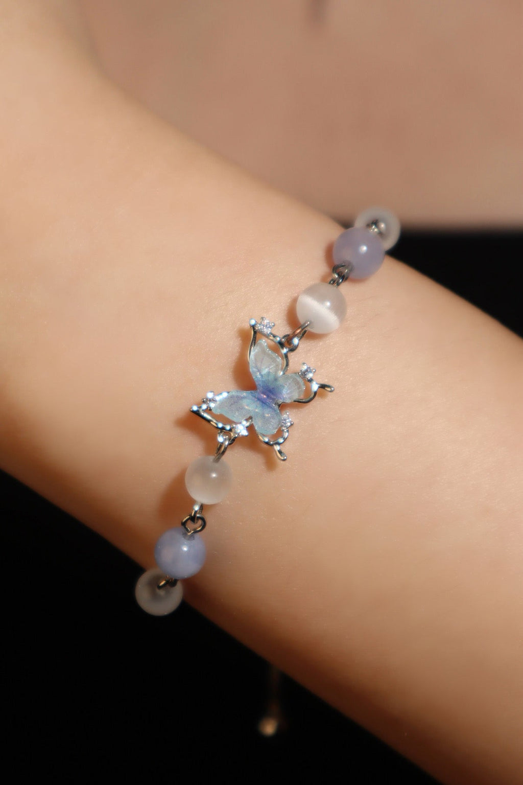 Blue Butterfly Moonstone Bracelet