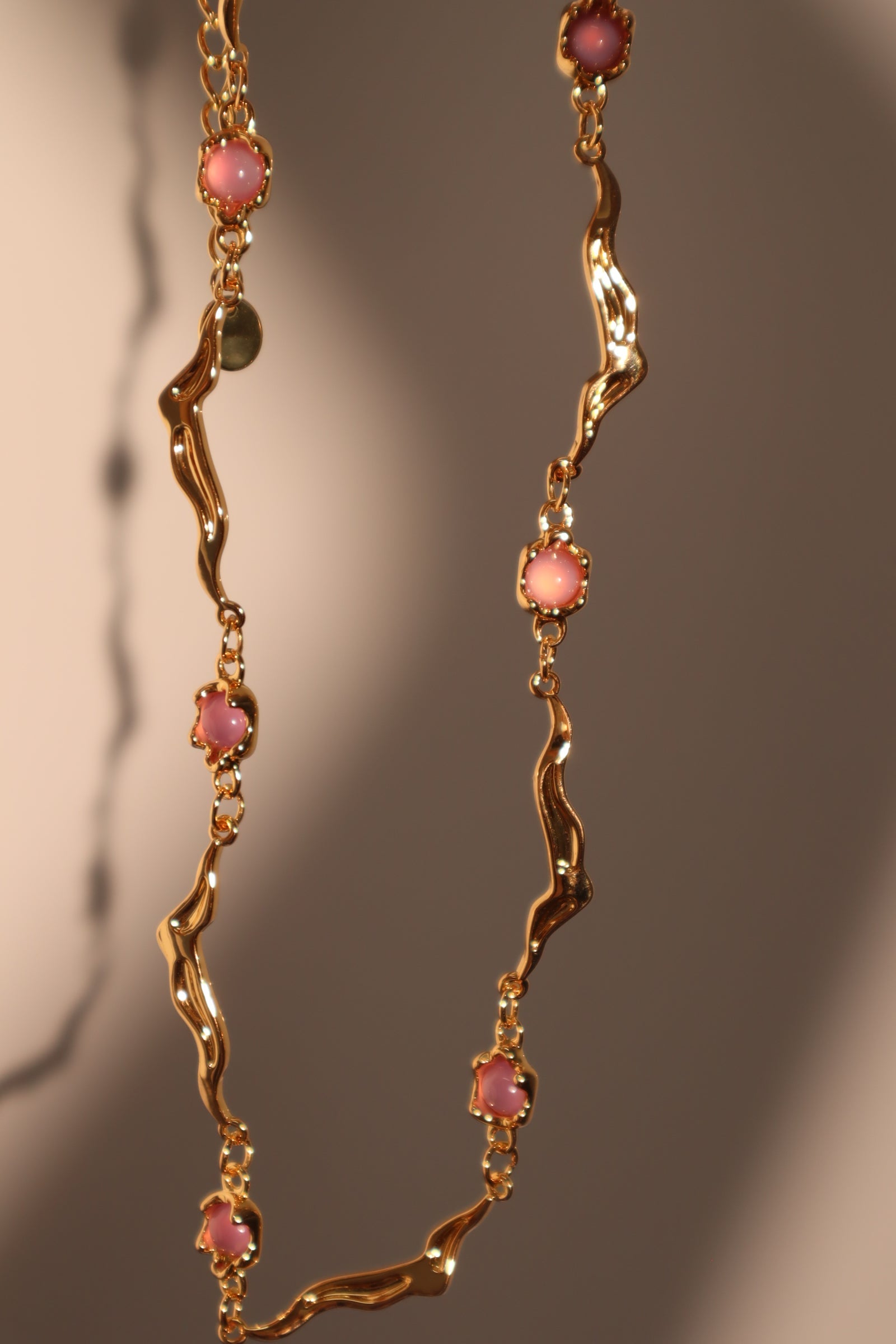 18K Real Gold Plated Multi Purple Opal Wave Necklace