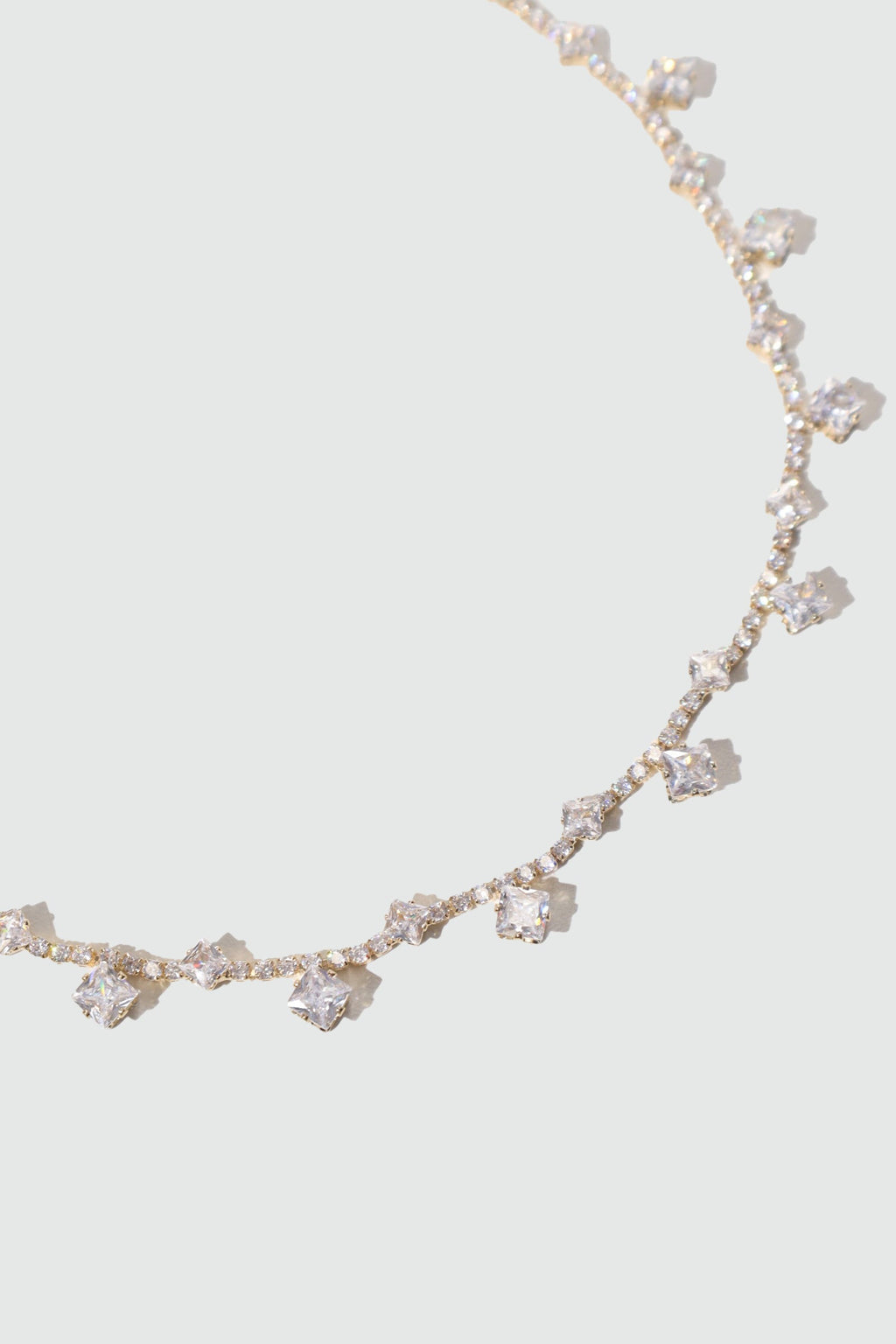 14K Real Gold Plated Multi Diamond Necklace