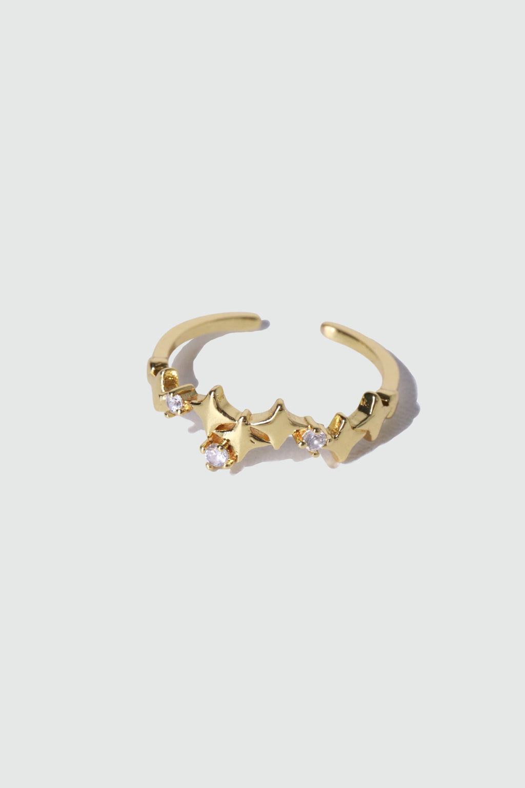 14K Real Gold Plated Multi Diamond Star Ring