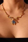 18K Real Gold Plated Blue Shell Necklace