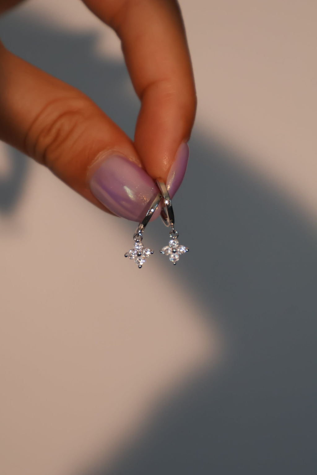 925 Sterling Silver Starlight Petal Hoop Earrings