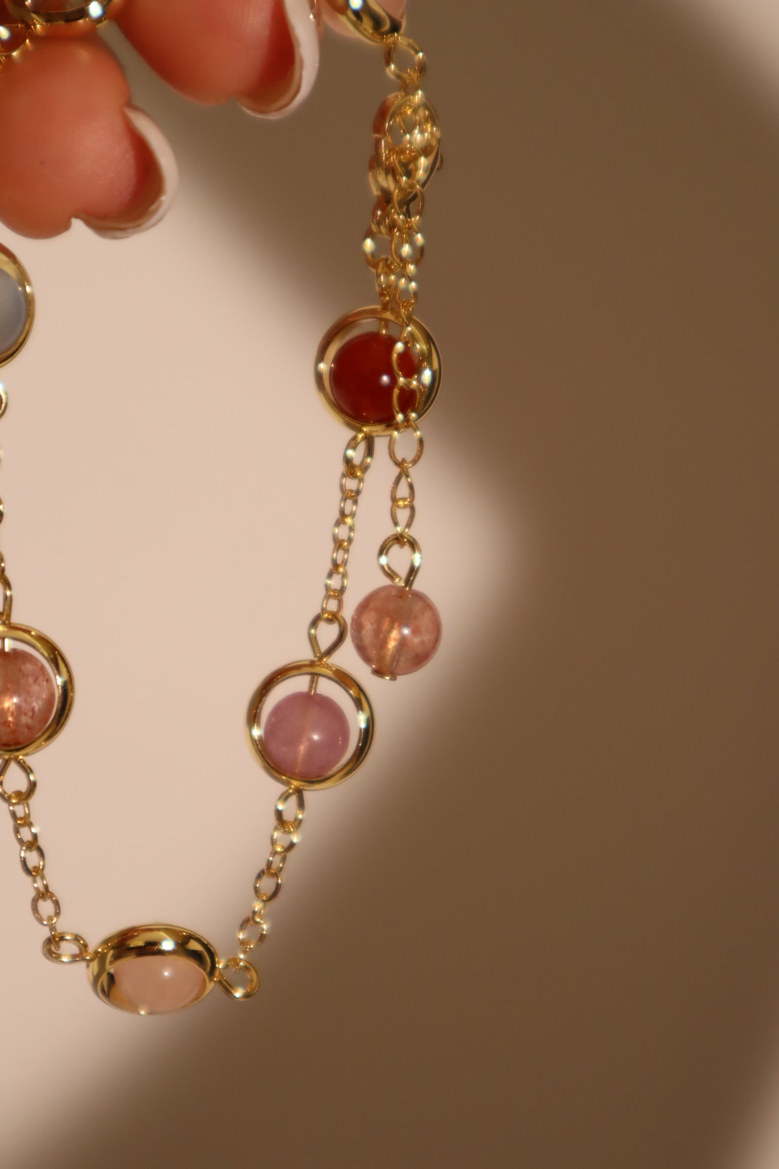 18K Real Gold Plated Multi Color Moonstones Bracelet