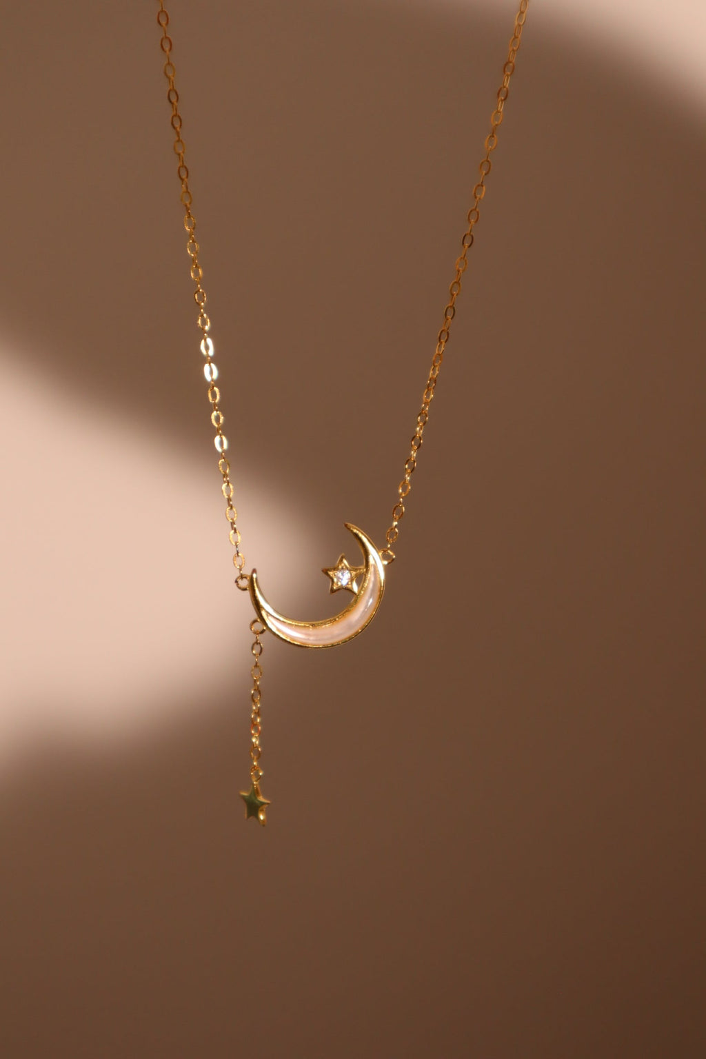18K Gold Vermeil Shell Moon Star Necklace