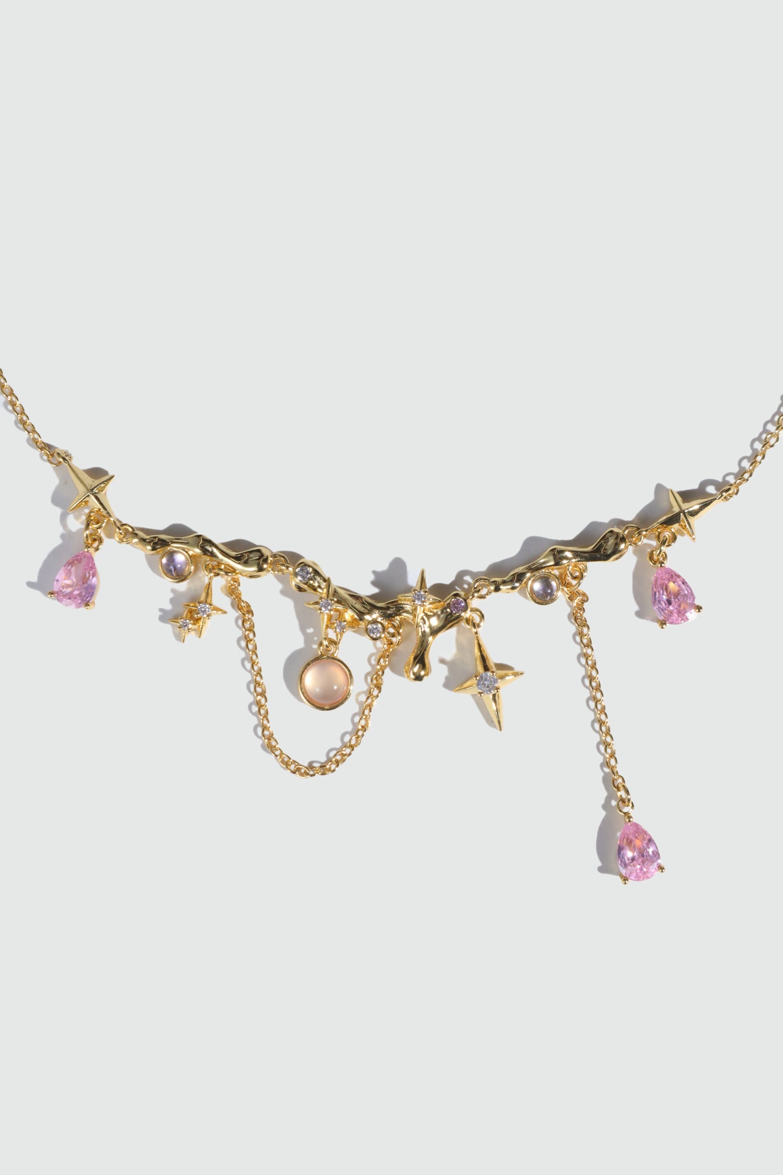 18K Real Gold Plated Color Gypsophila Necklace