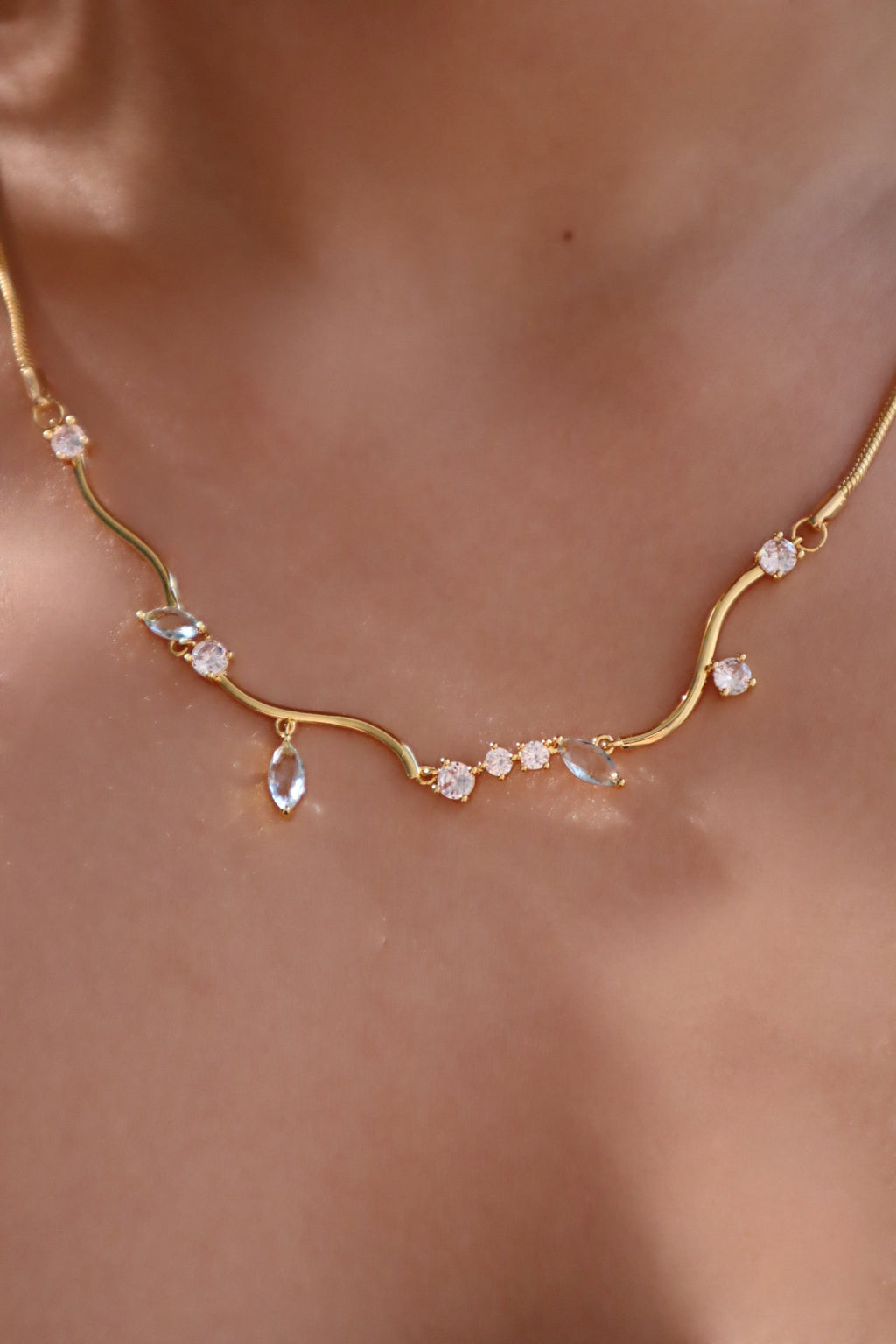 Starlight Moon Wave Necklace Trio Bundle