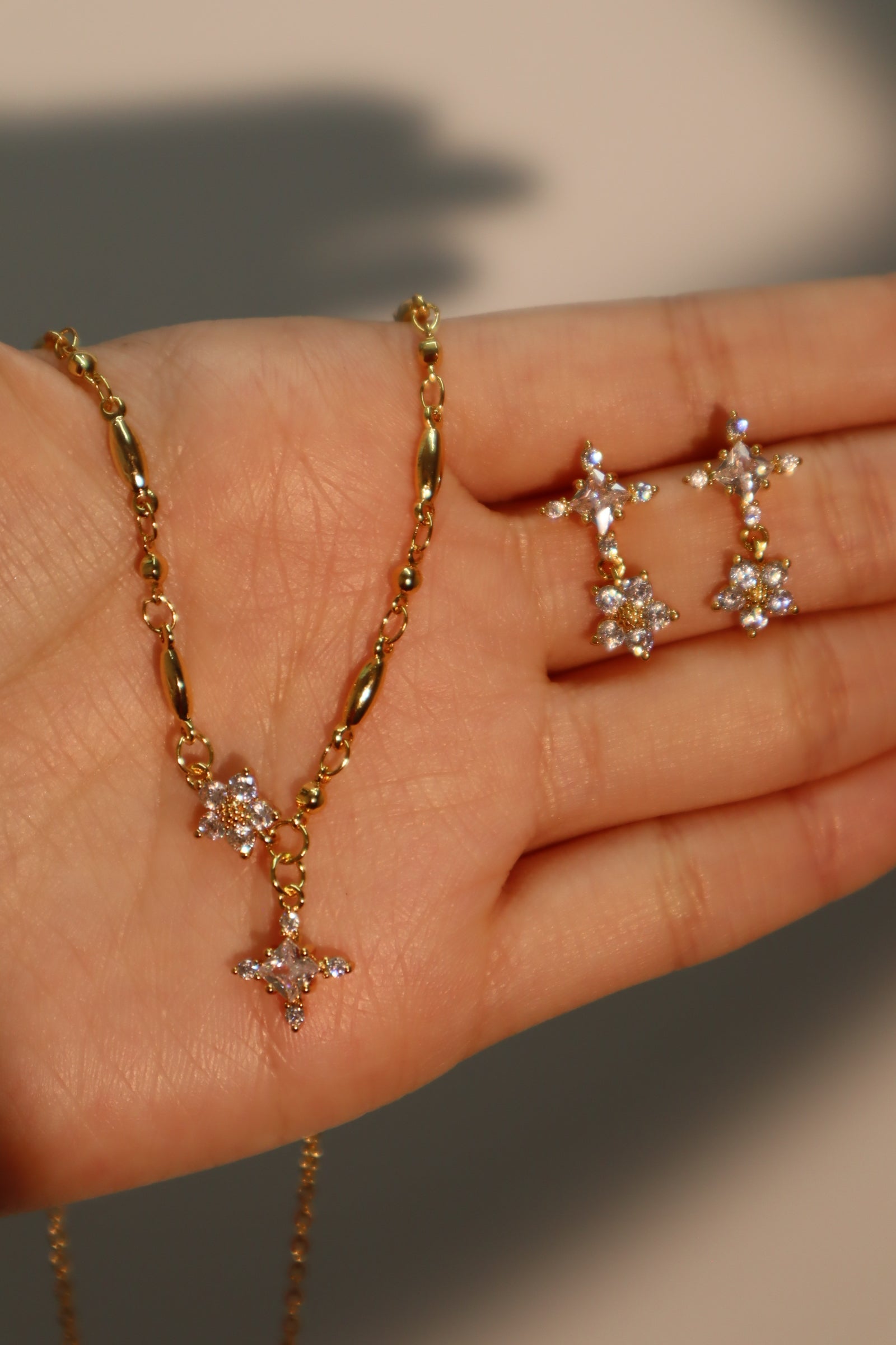 18K Real Gold Plated Starlight Bloom Earrings