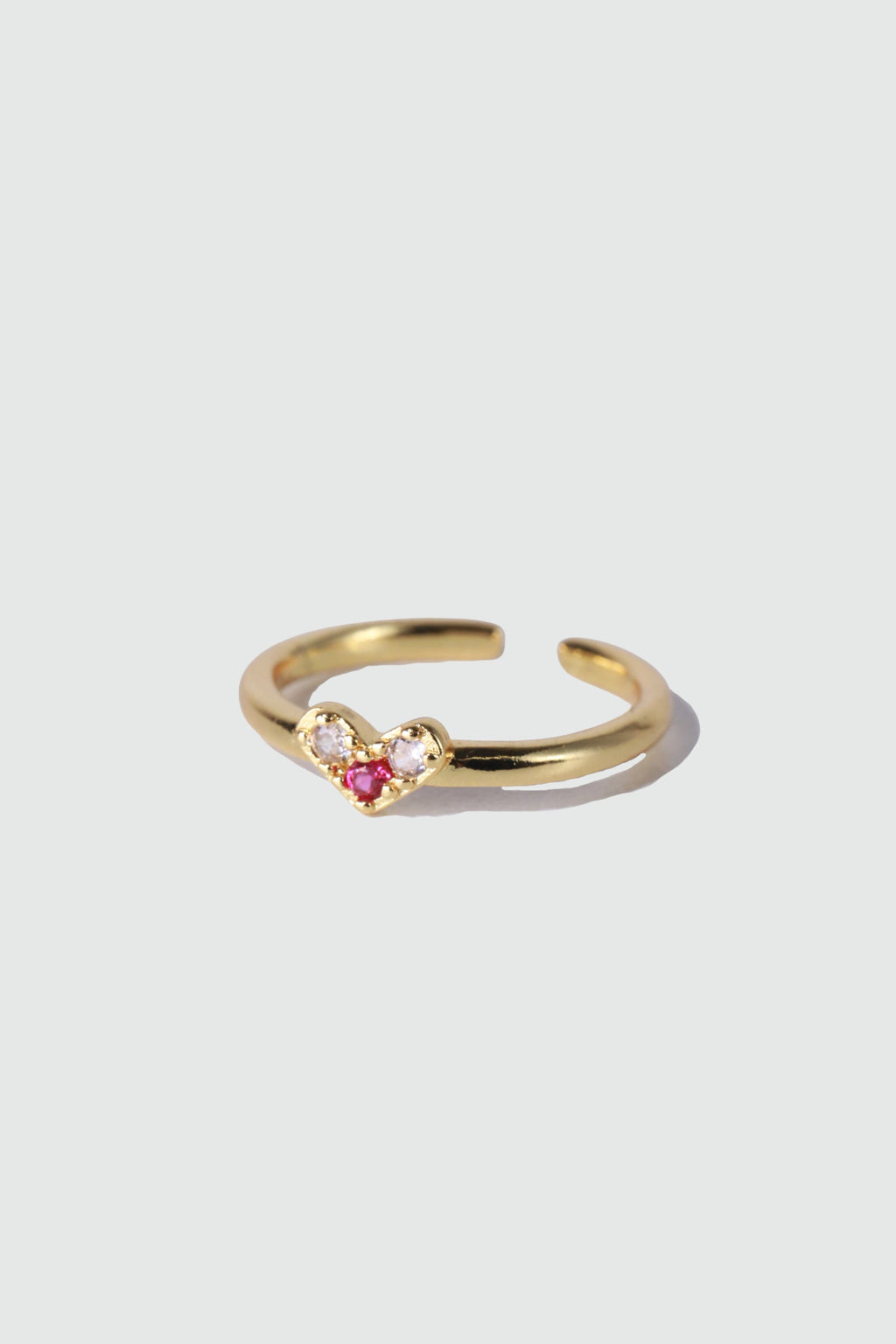 20K Gold Plated Red Heart Ring
