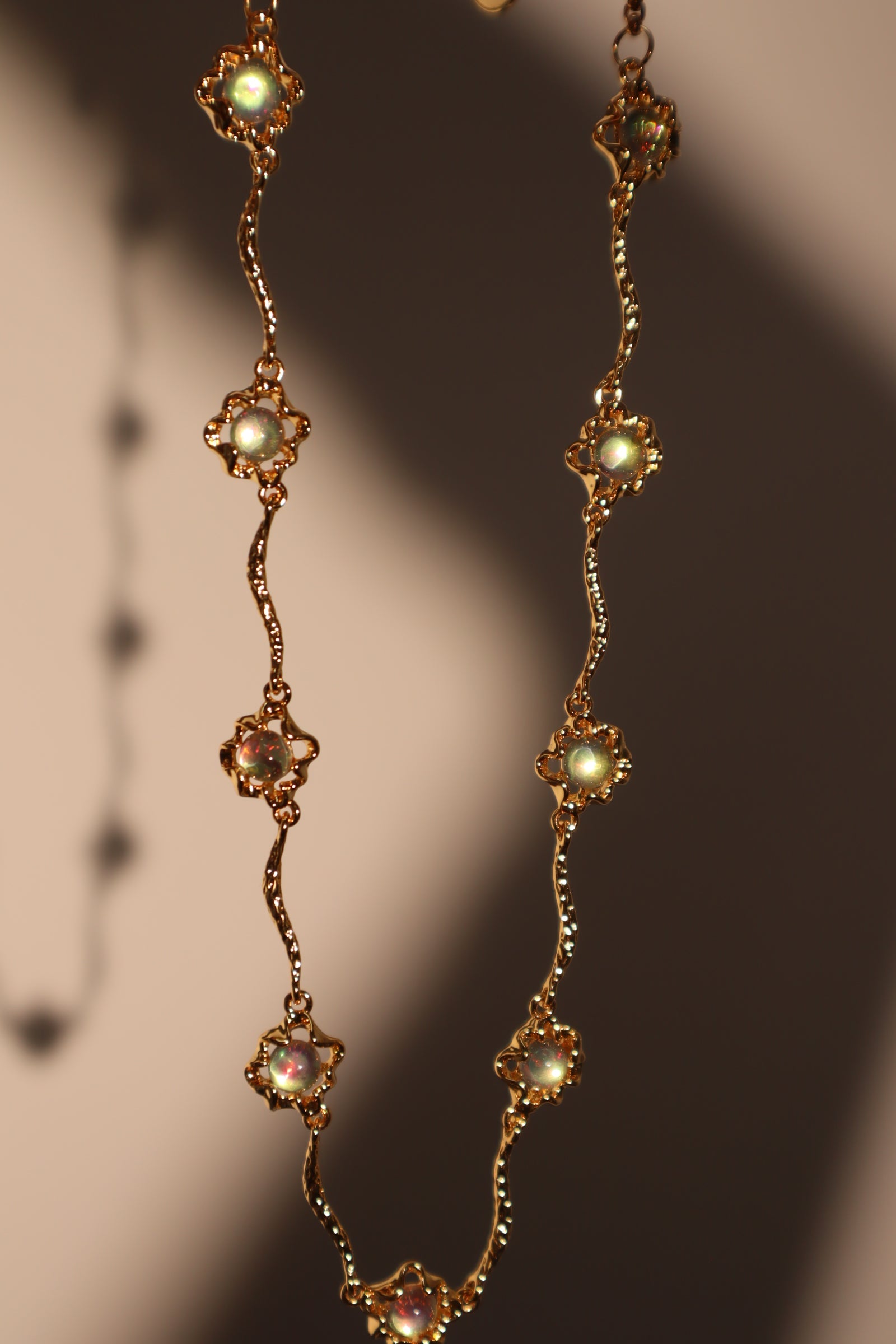 18K Real Gold Plated Multi Opal Necklace