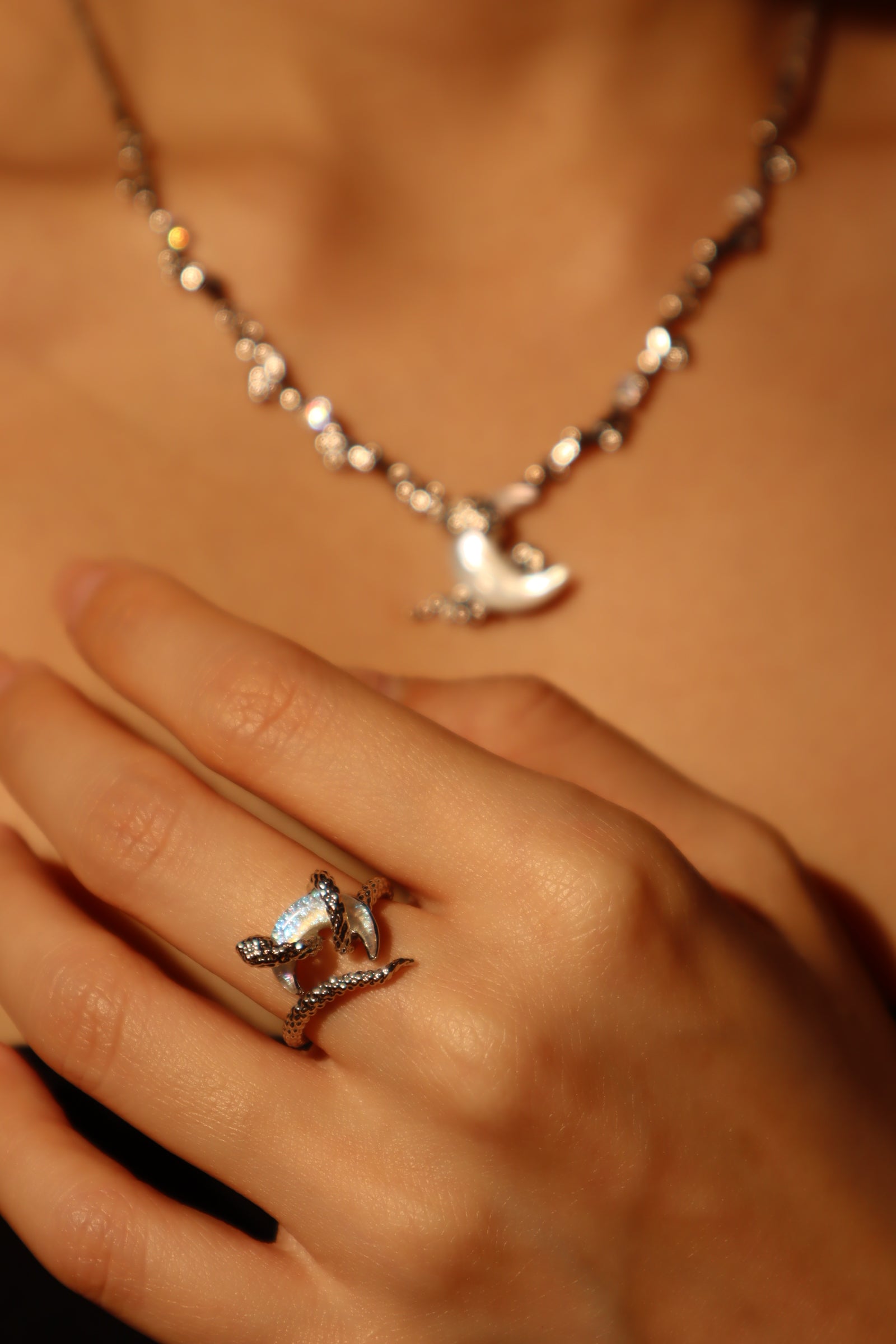 Moon Snake Ring