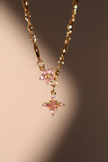 18K Real Gold Plated Tourmaline Starlight Cross Necklace