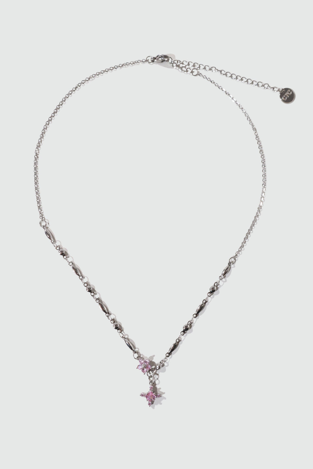 Palladium White Gold Plated Tourmaline Starlight Cross Necklace