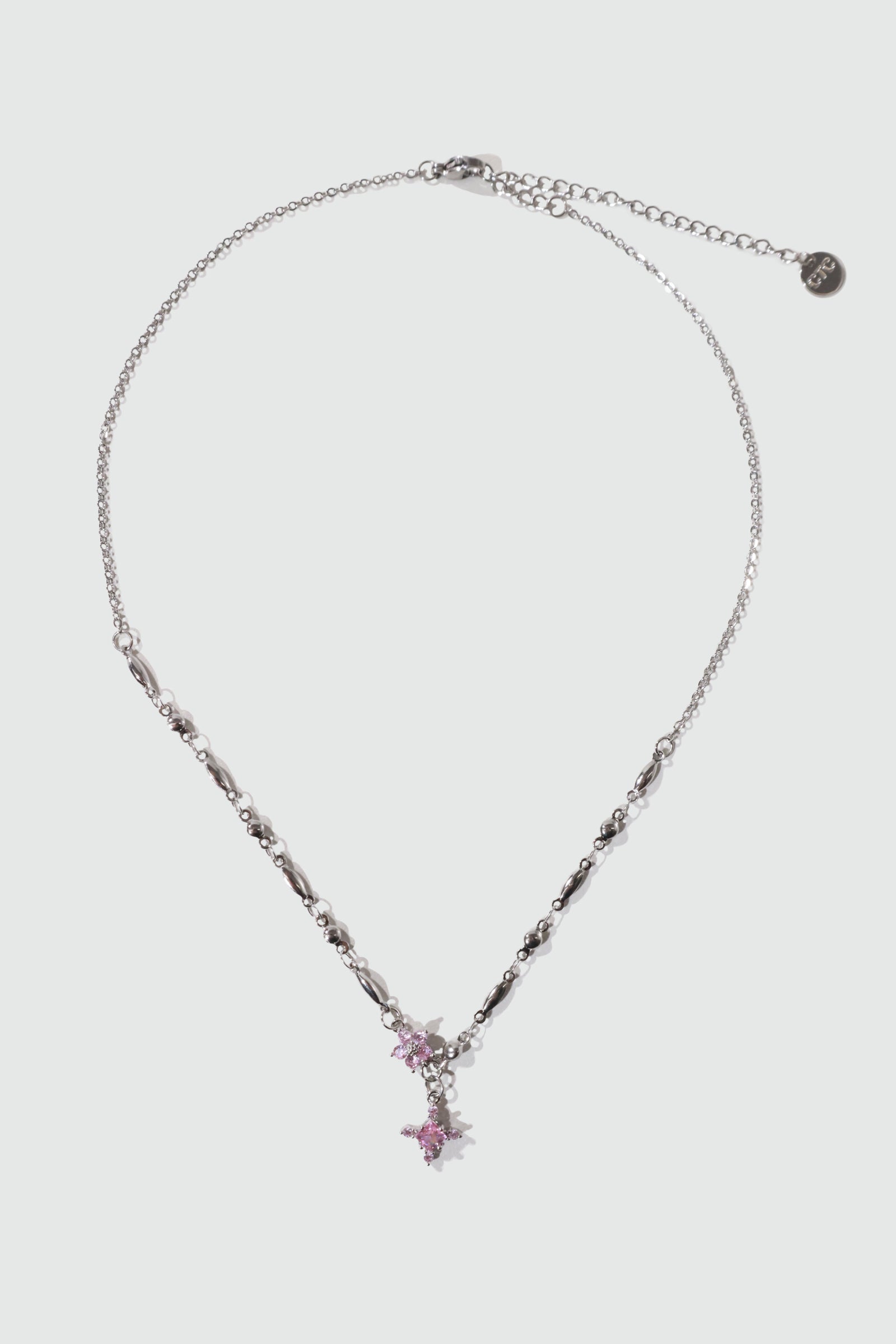 Palladium White Gold Plated Tourmaline Starlight Cross Necklace