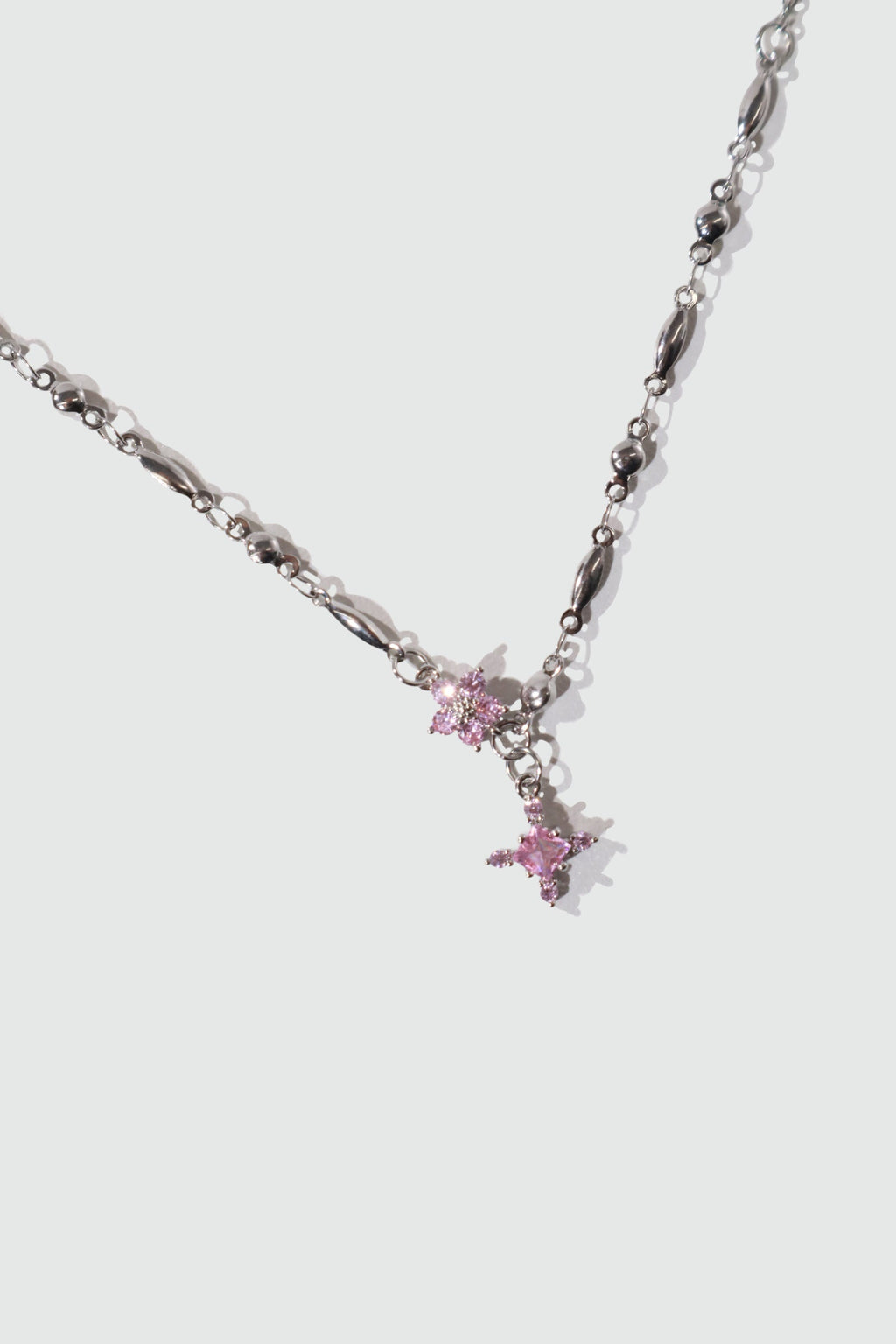 Palladium White Gold Plated Tourmaline Starlight Cross Necklace