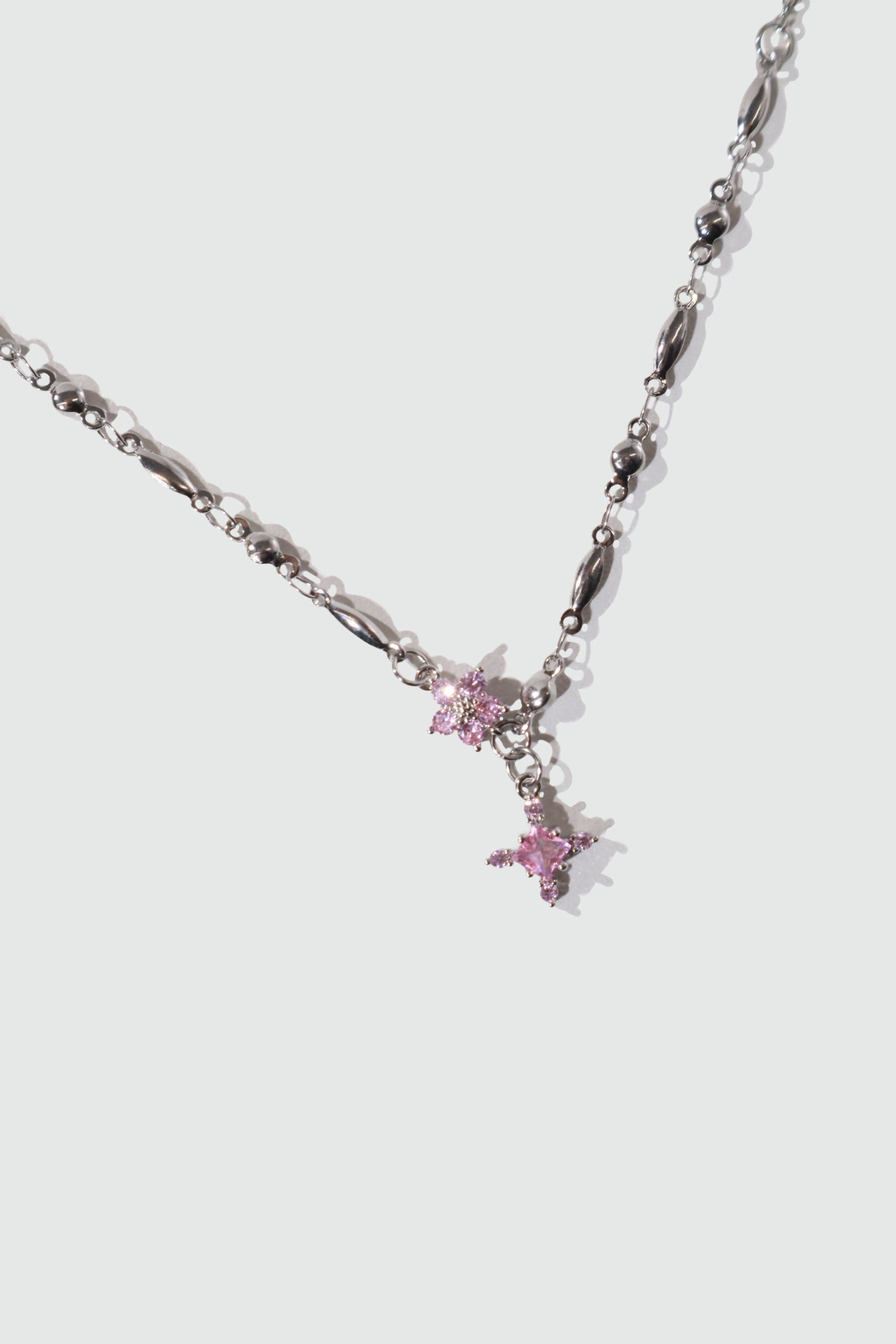 Palladium White Gold Plated Tourmaline Starlight Cross Necklace