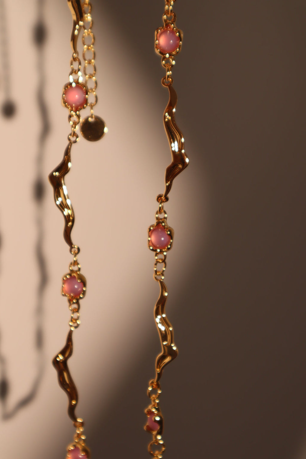 18K Real Gold Plated Multi Purple Opal Wave Necklace