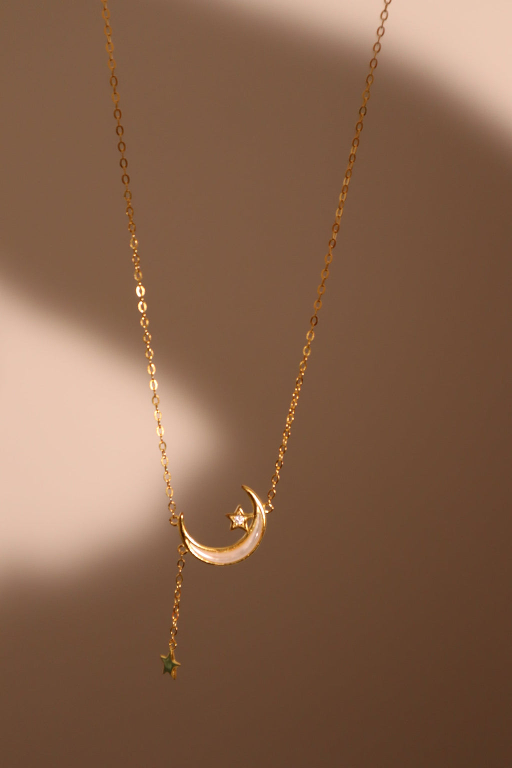 18K Gold Vermeil Shell Moon Star Necklace