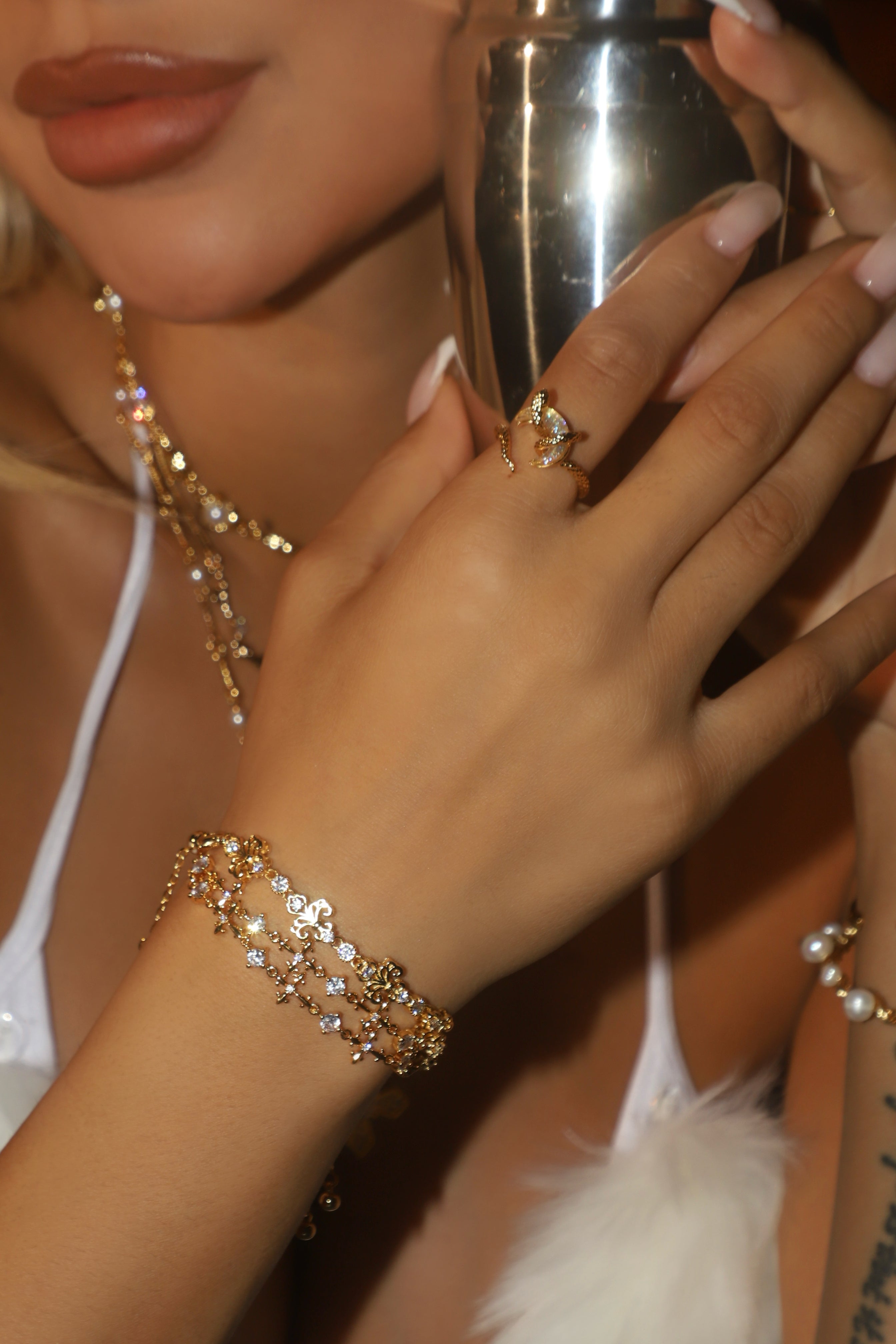 20K Real Gold Plated Moon Snake Ring