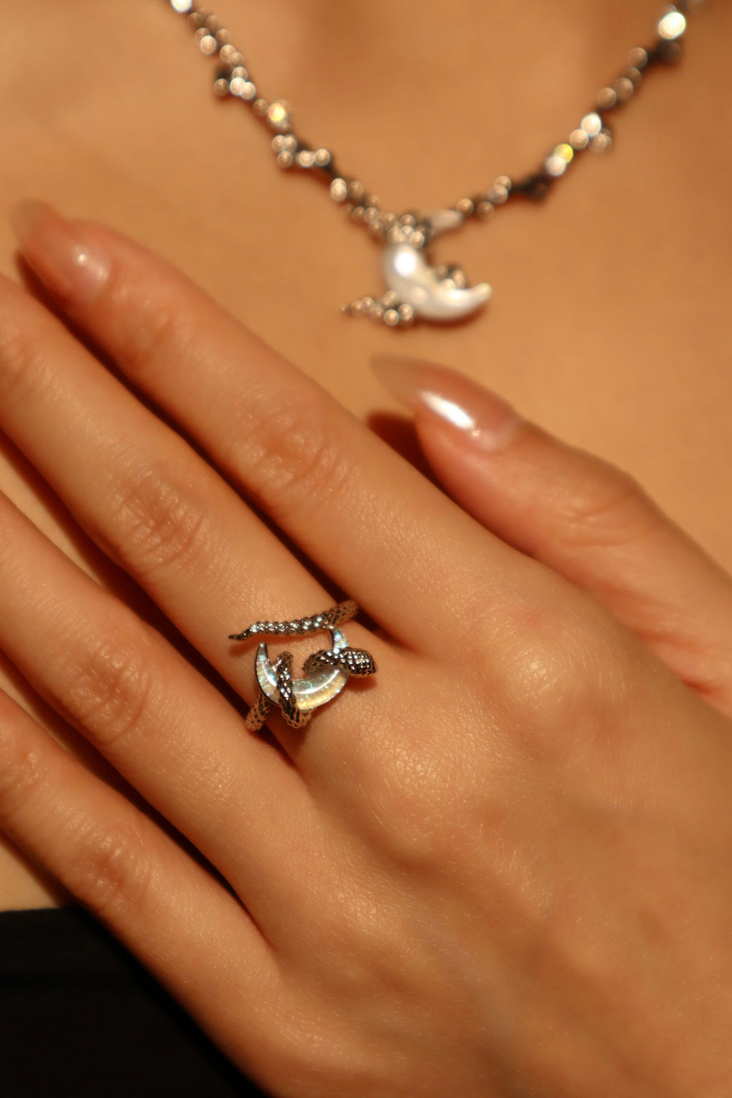 Moon Snake Ring