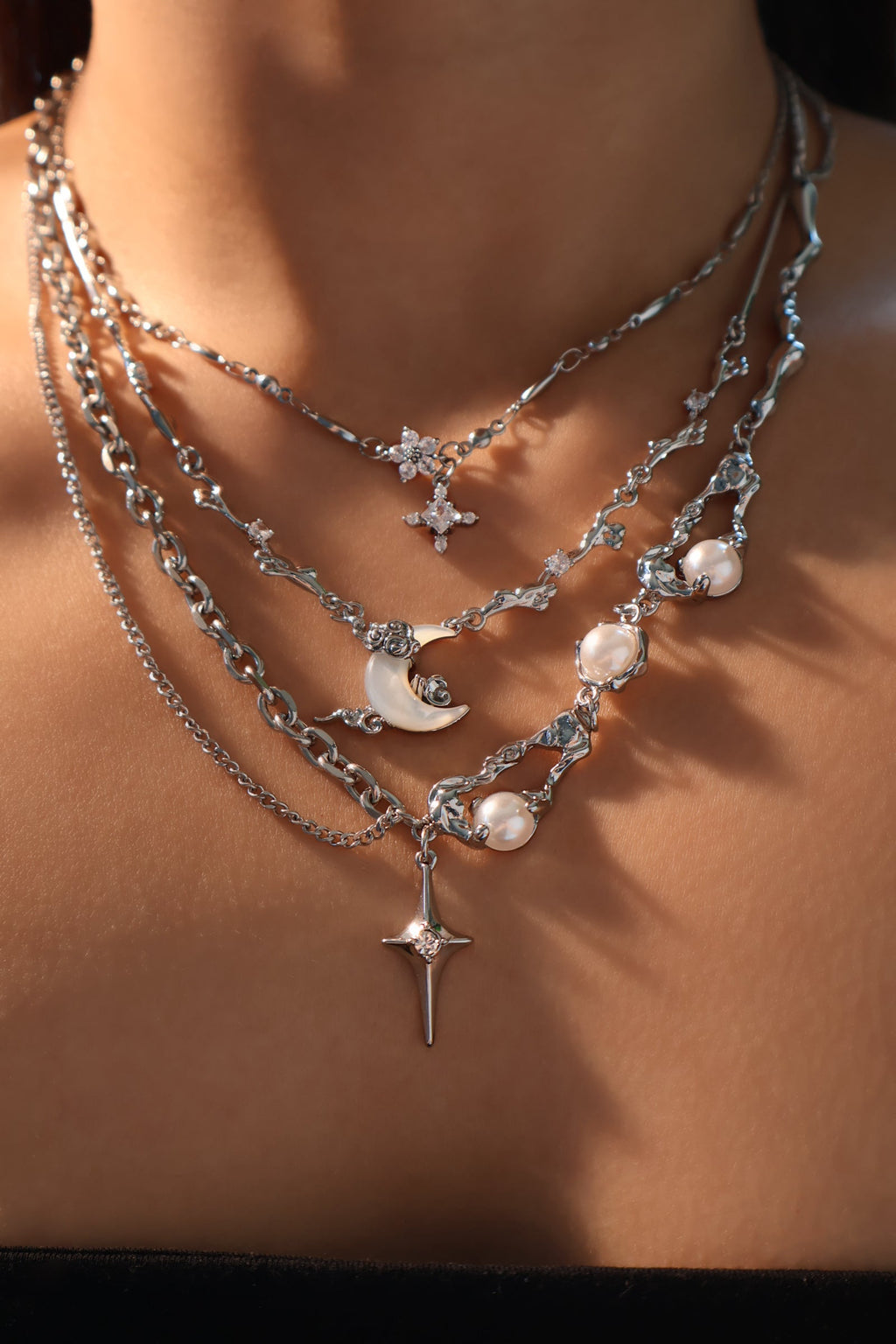 Moon Star Necklace Triple Pack