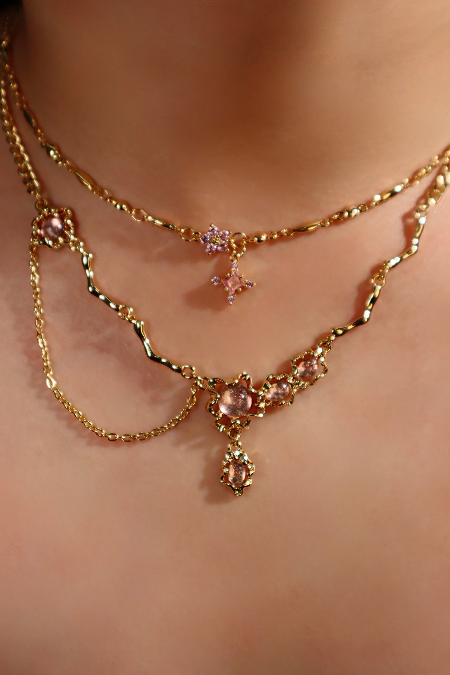 Enchanted Pink Starlight Necklace Bundle