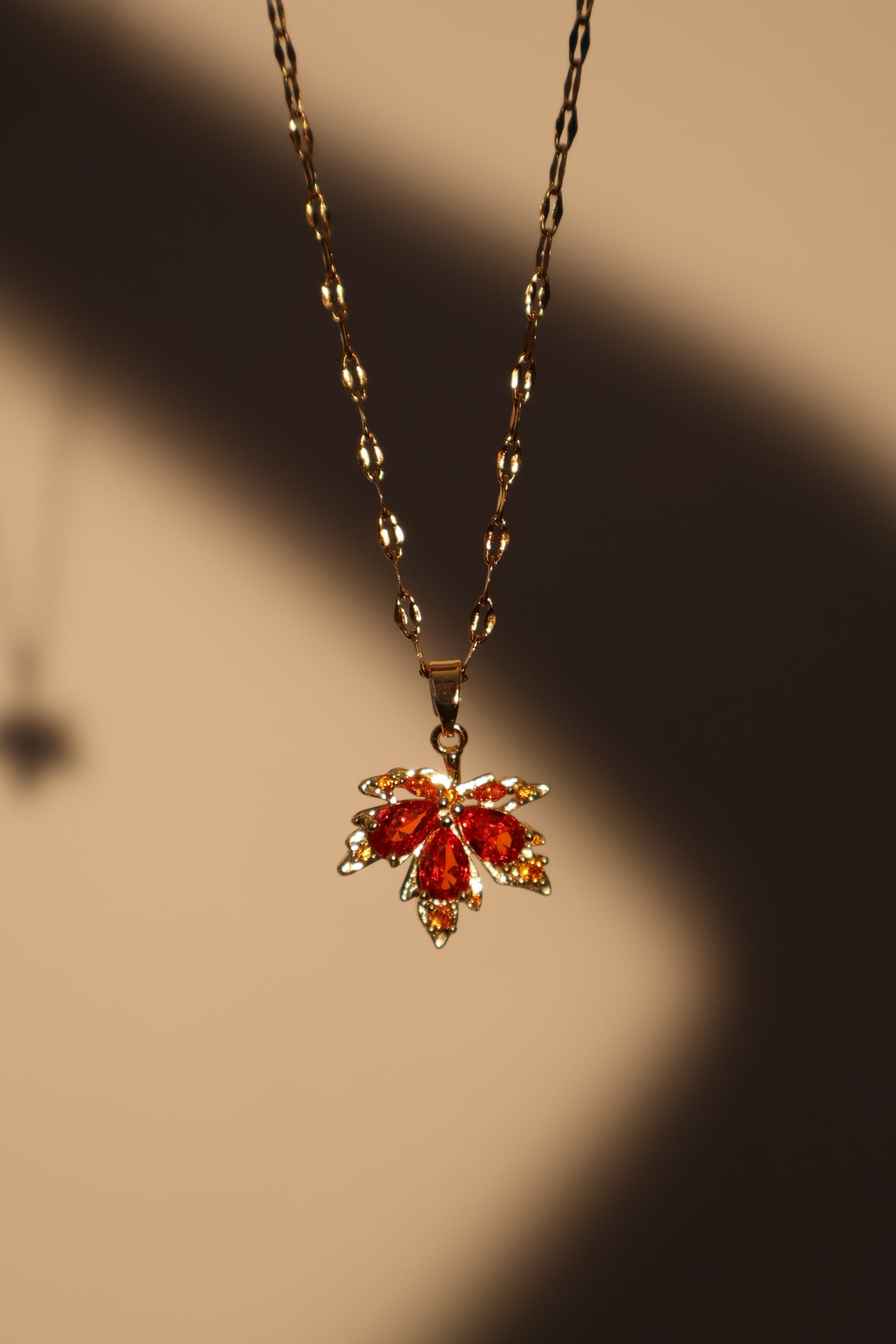 18K Real Gold Plated Maple Leaves Necklace