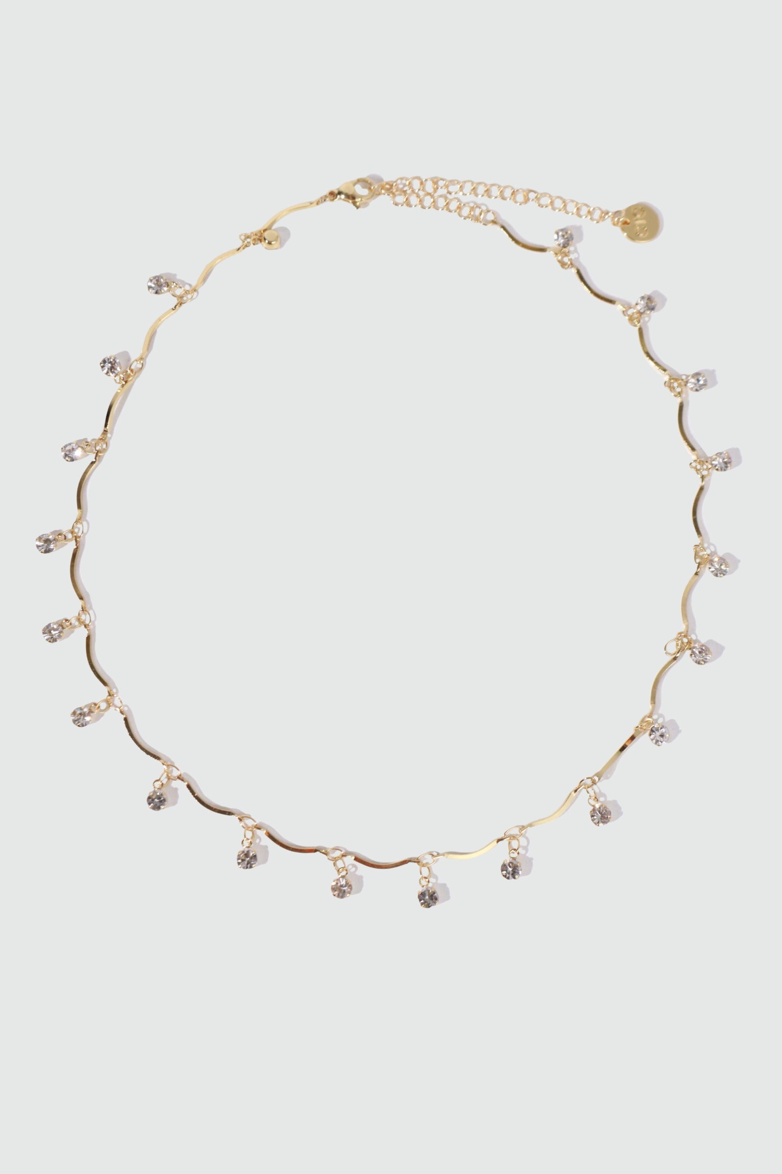 18K Real Gold Plated Pole Star Wave Layer Necklace