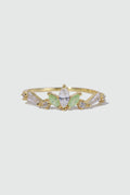 18K Gold Vermeil Green Gem Clover Ring