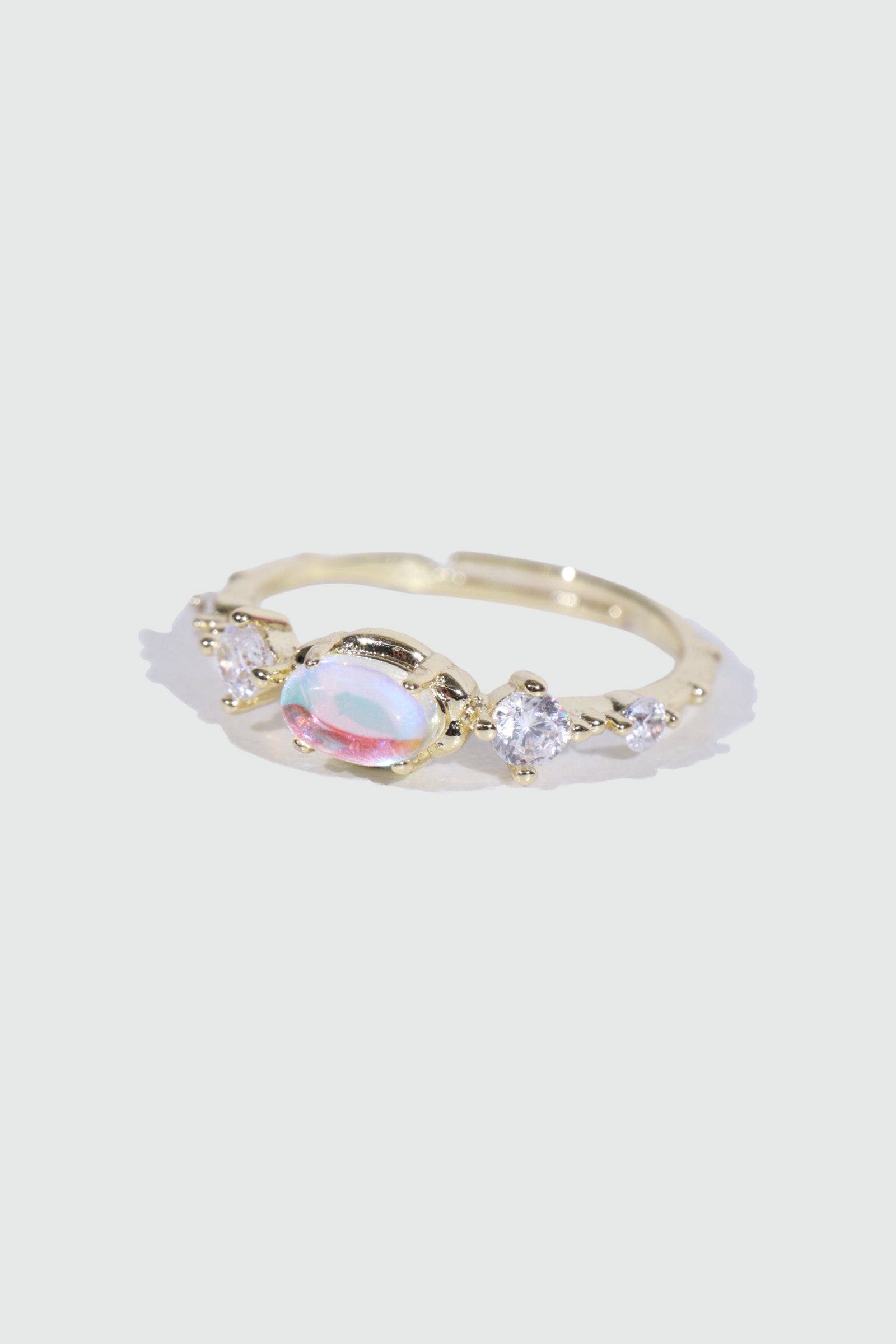14K Real Gold Plated Blue Moonstone Ring