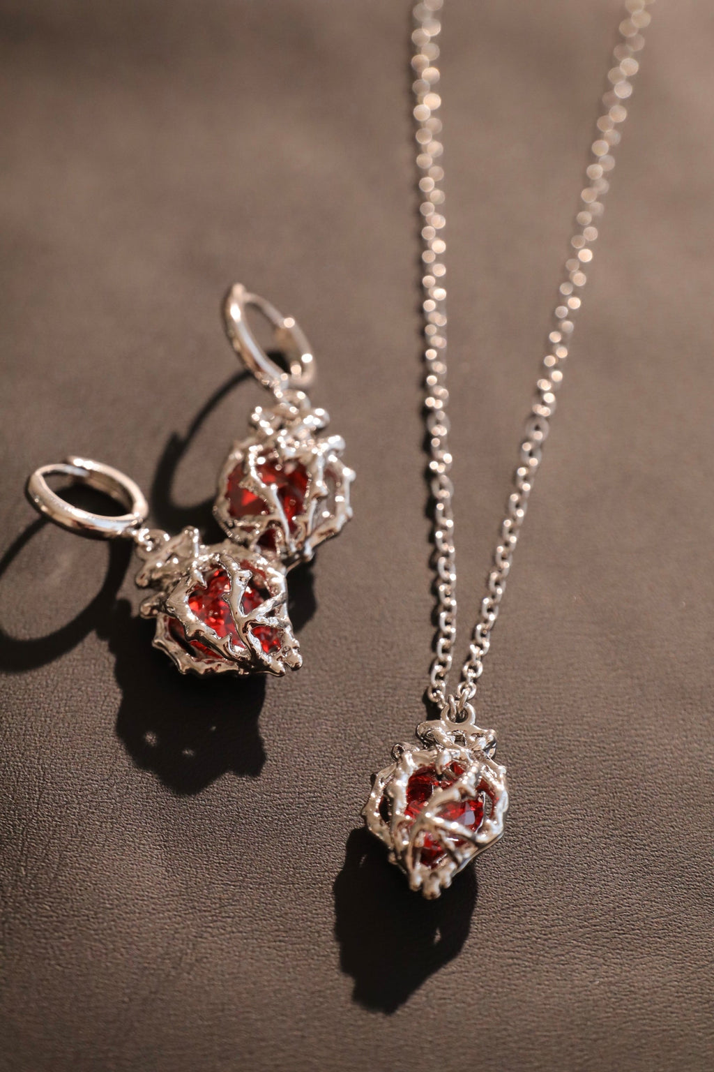 Palladium White Gold Plated Heart Necklace