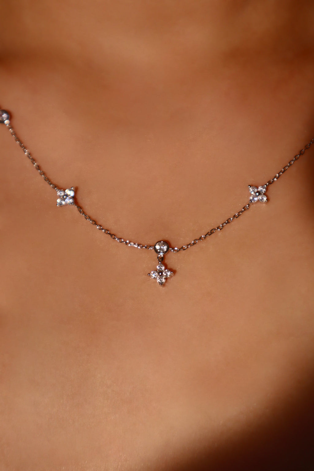 925 Sterling Silver Multi Starlight Petal Necklace
