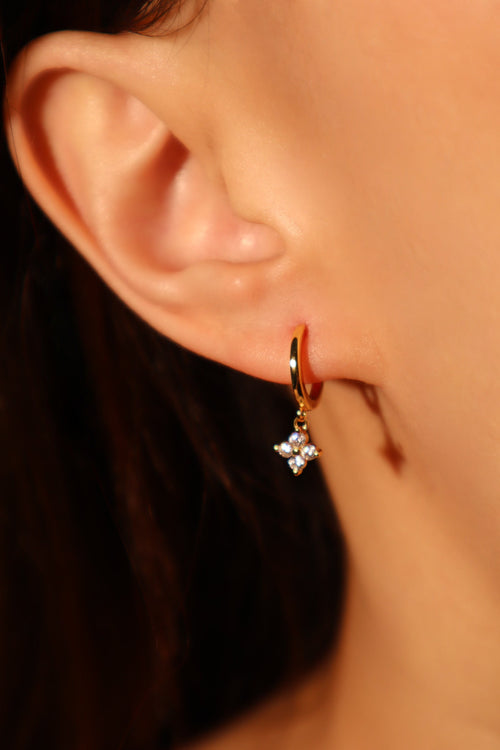 18K Gold Vermeil Starlight Petal Hoop Earrings