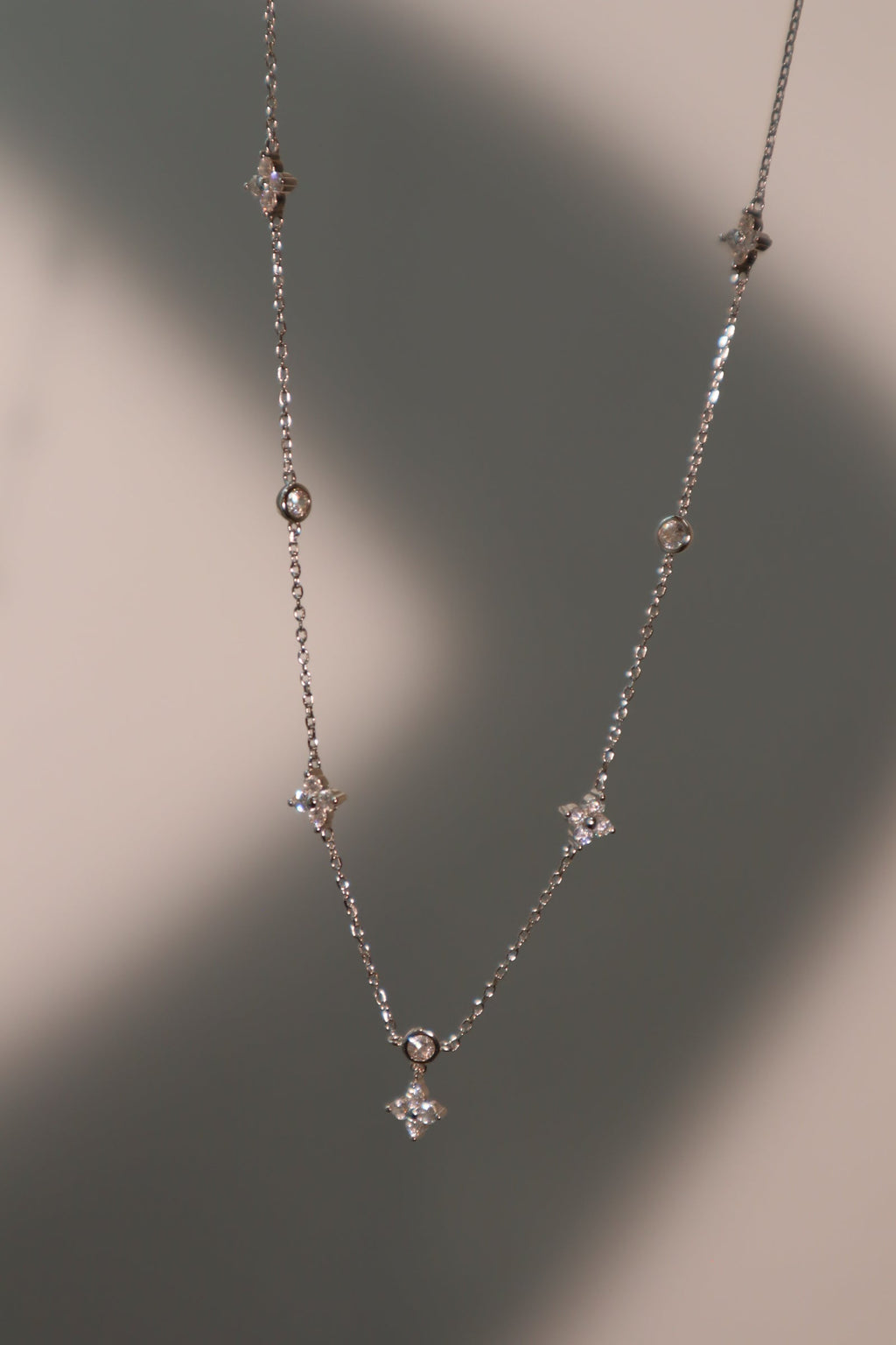 925 Sterling Silver Multi Starlight Petal Necklace